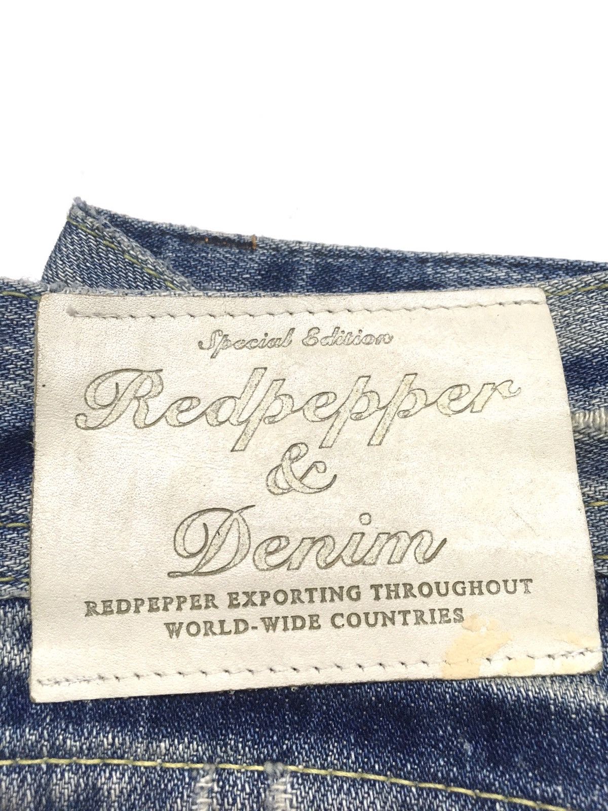 Japanese Brand Red peper embroidery spellout lot of patch distressed denim Size US 28 / EU 44 - 19 Thumbnail