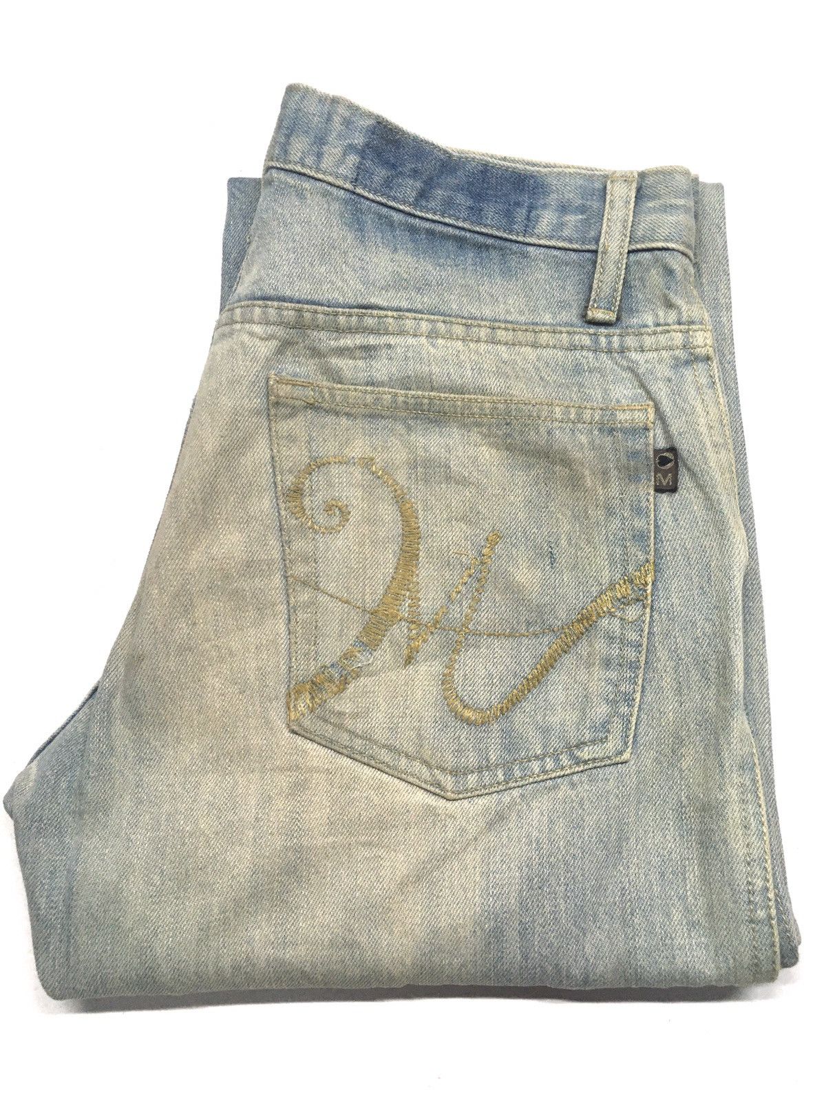 image of Vintage Morgan Homme Rusty Blue Wash Distressed Denim, Men's (Size 30)