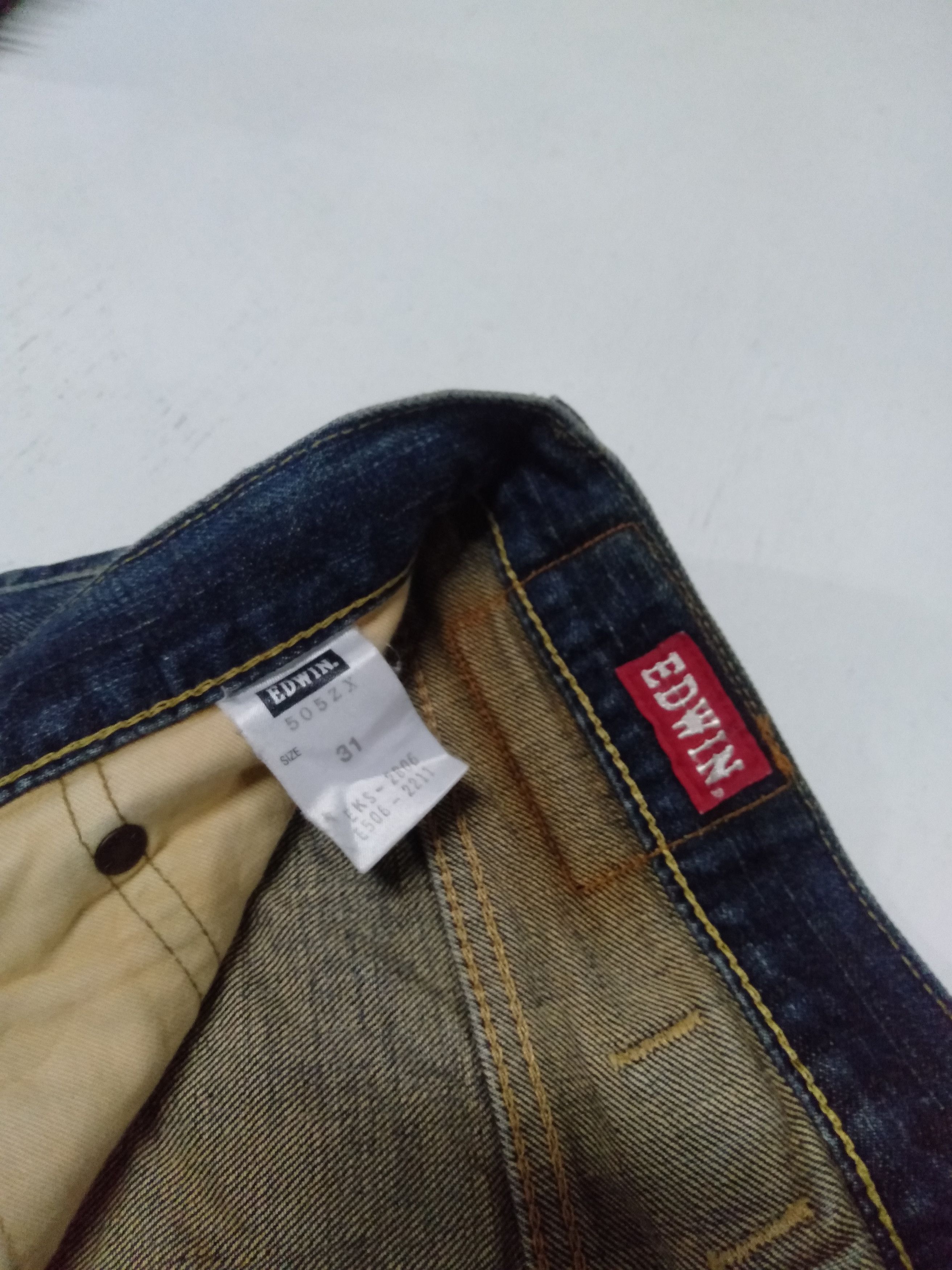 Edwin × Japanese Brand × Vintage vintage selvage Edwin lot 505zr buckle back distresed denim Size US 33 - 10 Thumbnail