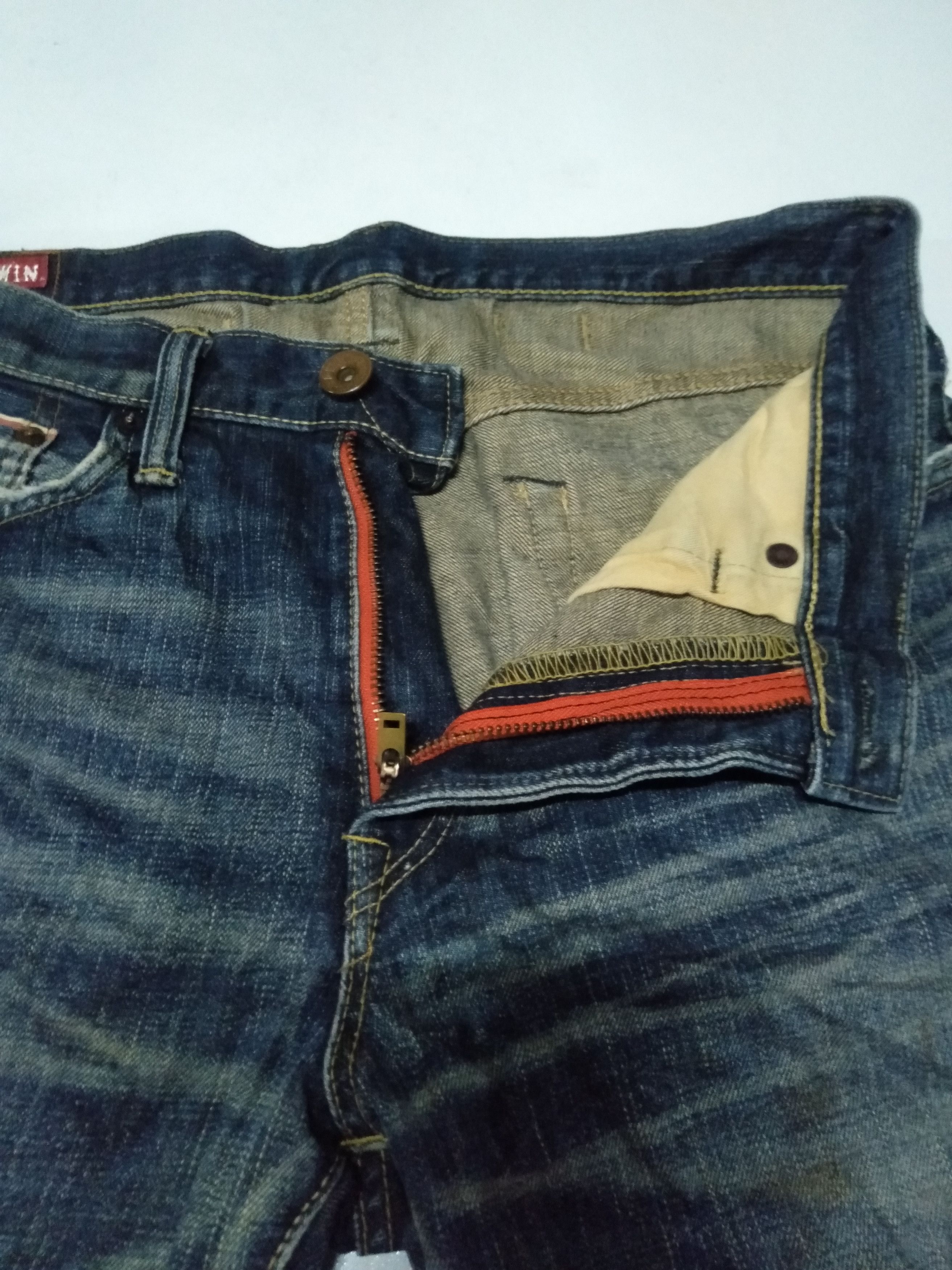Edwin × Japanese Brand × Vintage vintage selvage Edwin lot 505zr buckle back distresed denim Size US 33 - 5 Thumbnail