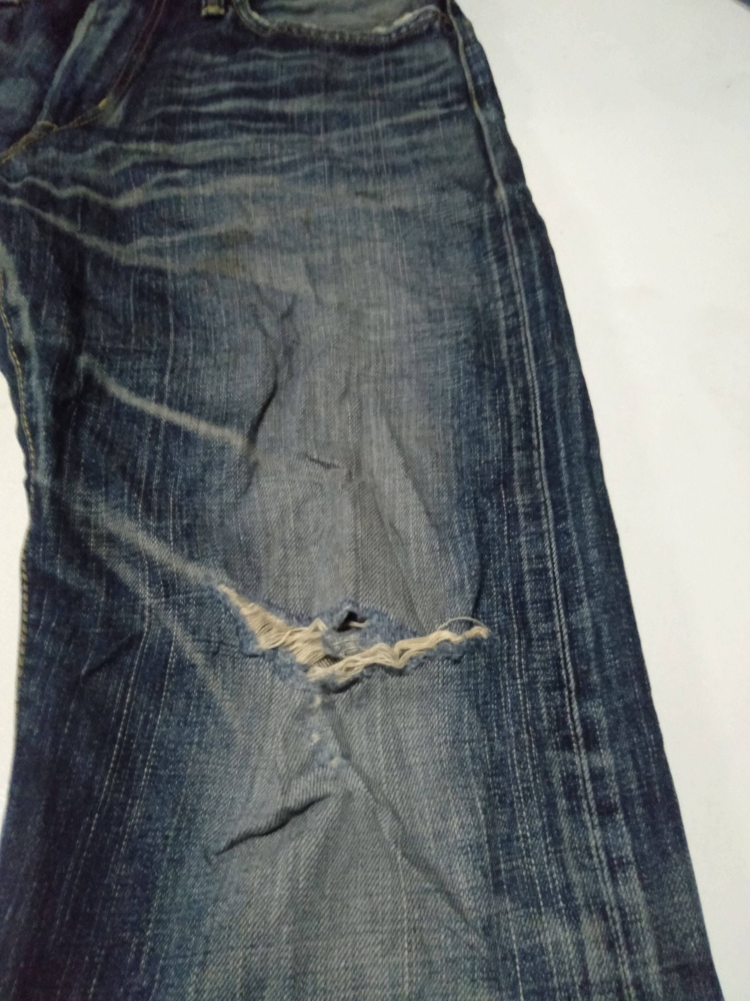 Edwin × Japanese Brand × Vintage vintage selvage Edwin lot 505zr buckle back distresed denim Size US 33 - 7 Thumbnail
