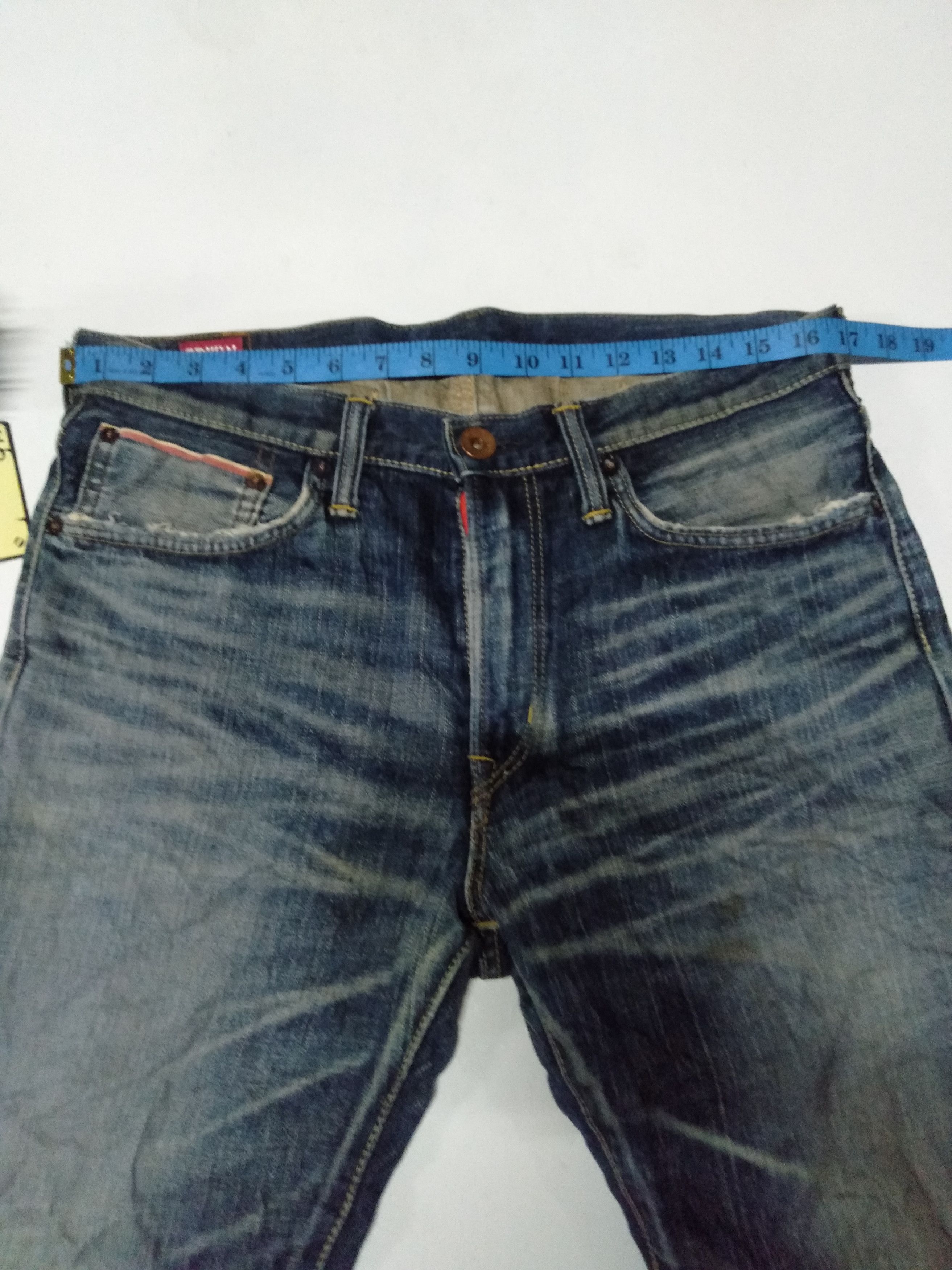 Edwin × Japanese Brand × Vintage vintage selvage Edwin lot 505zr buckle back distresed denim Size US 33 - 3 Thumbnail
