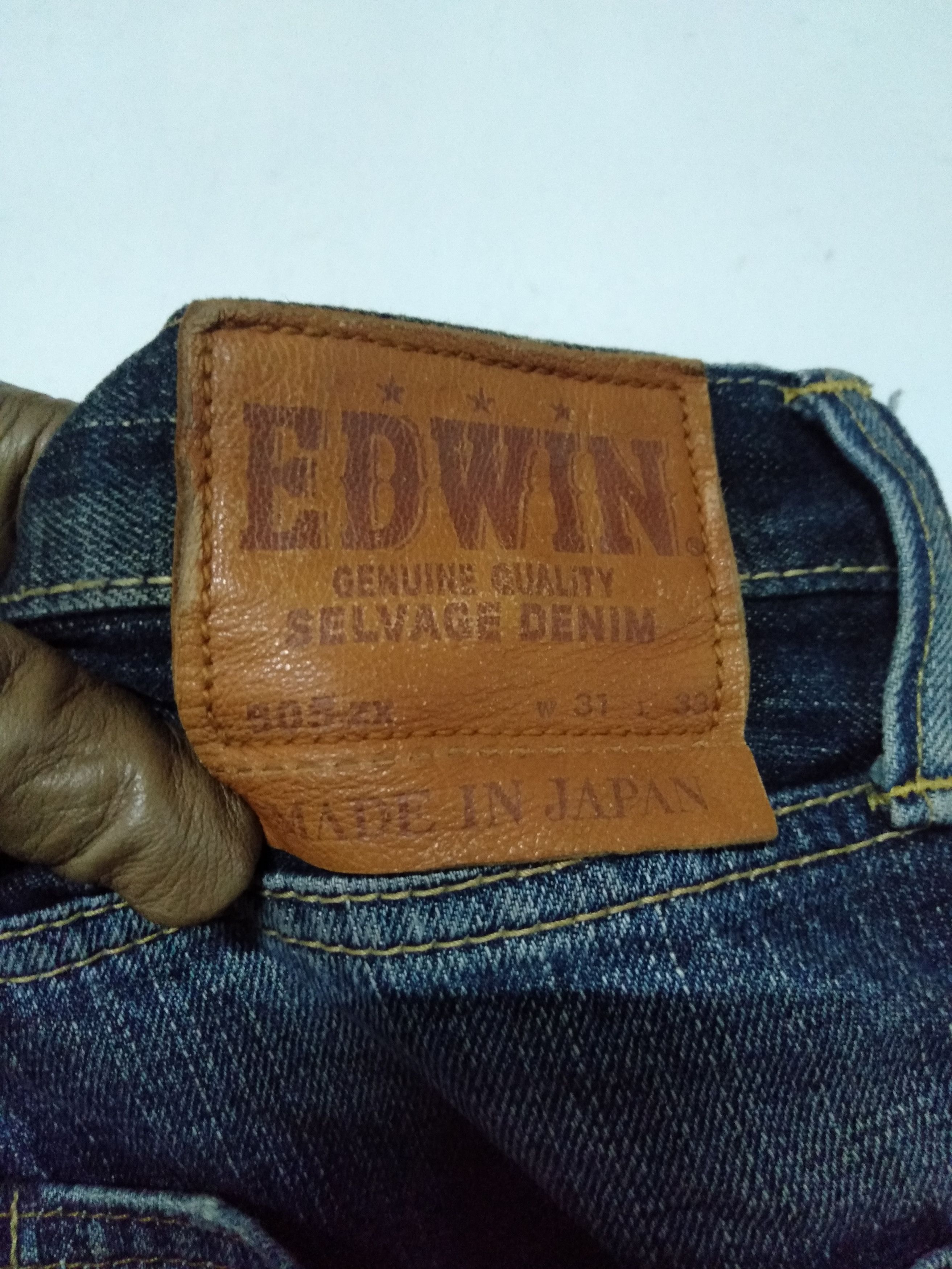 Edwin × Japanese Brand × Vintage vintage selvage Edwin lot 505zr buckle back distresed denim Size US 33 - 9 Thumbnail