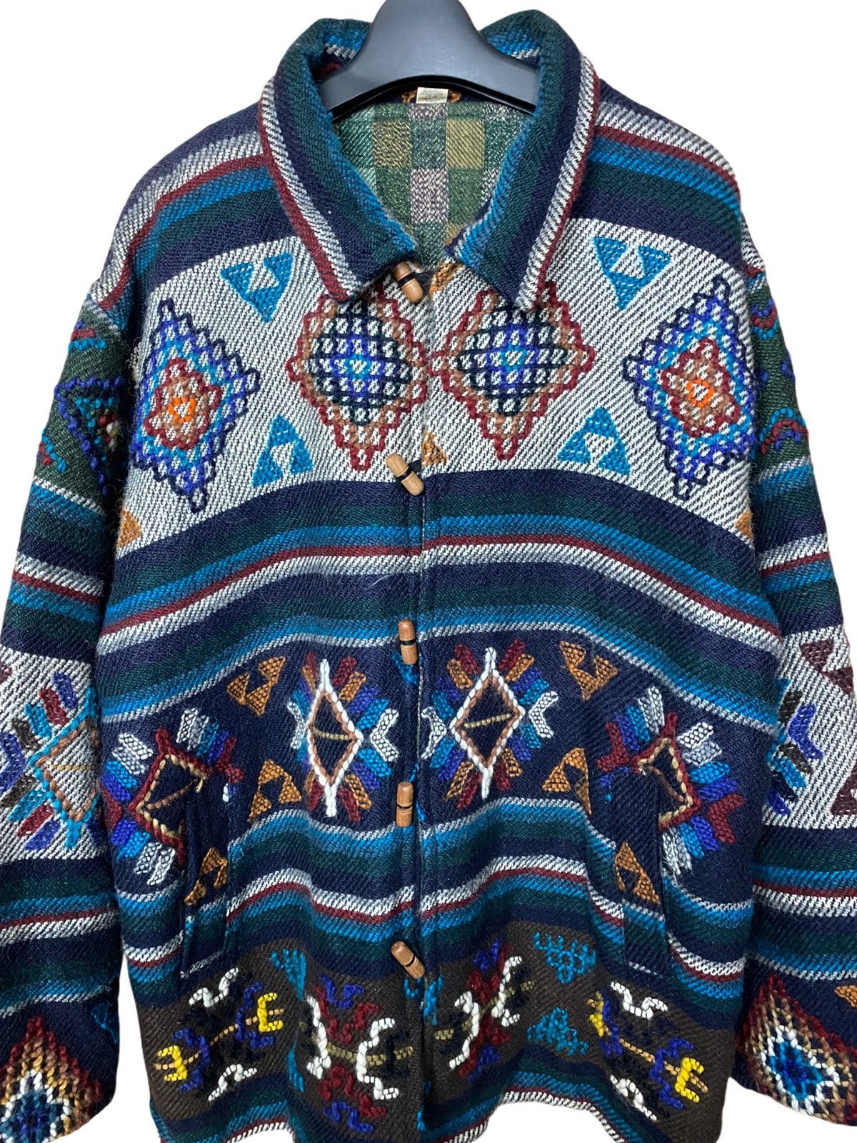 Indigo × Vintage VINTAGE 90’s NOVAJO INDIGO WOOL JACKET INSPIRED KAPITAL Size US XL / EU 56 / 4 - 2 Thumbnail