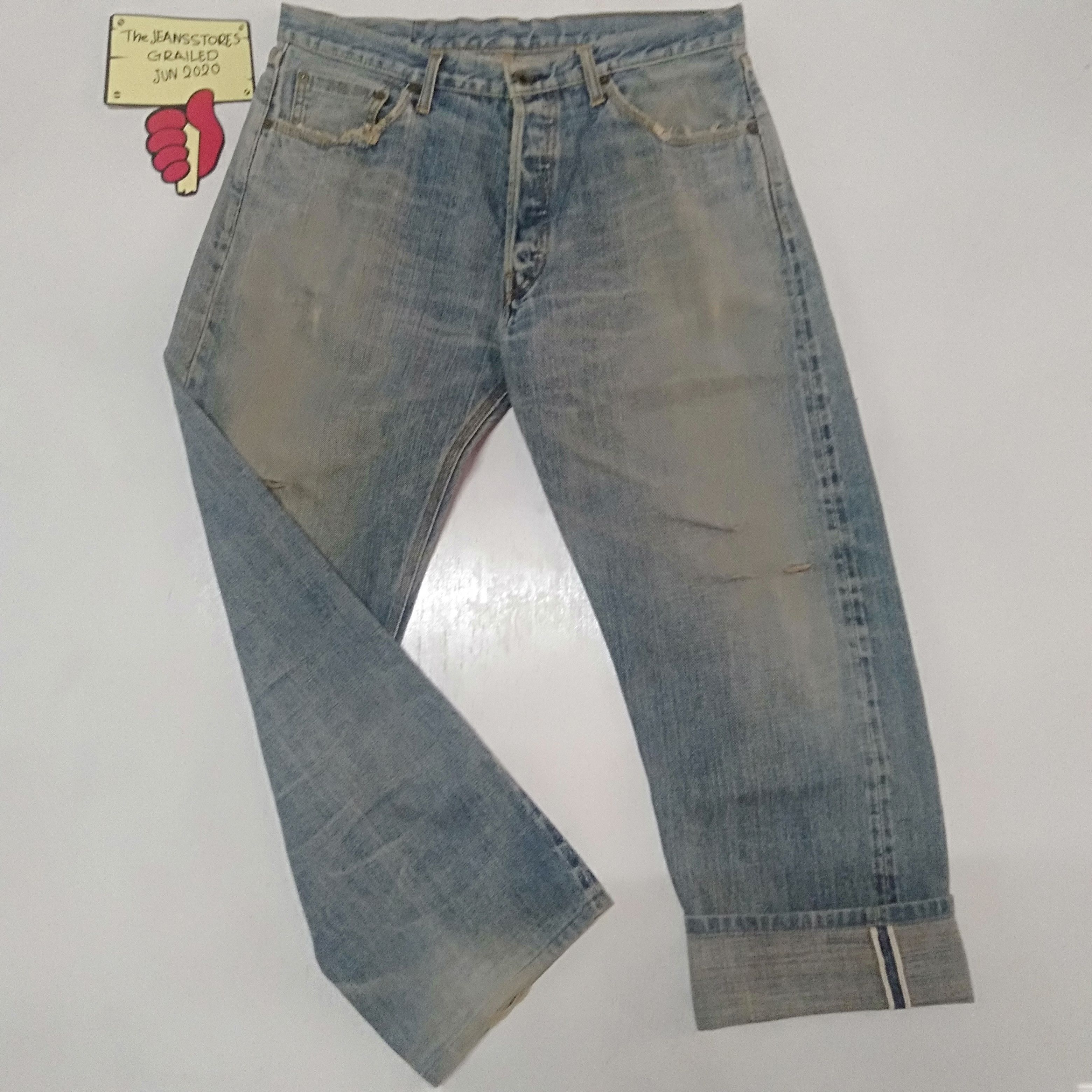 Japanese Brand × Vintage vintage selvedge srg®™ srgstg blue wash distressed denim Size US 35 - 2 Thumbnail