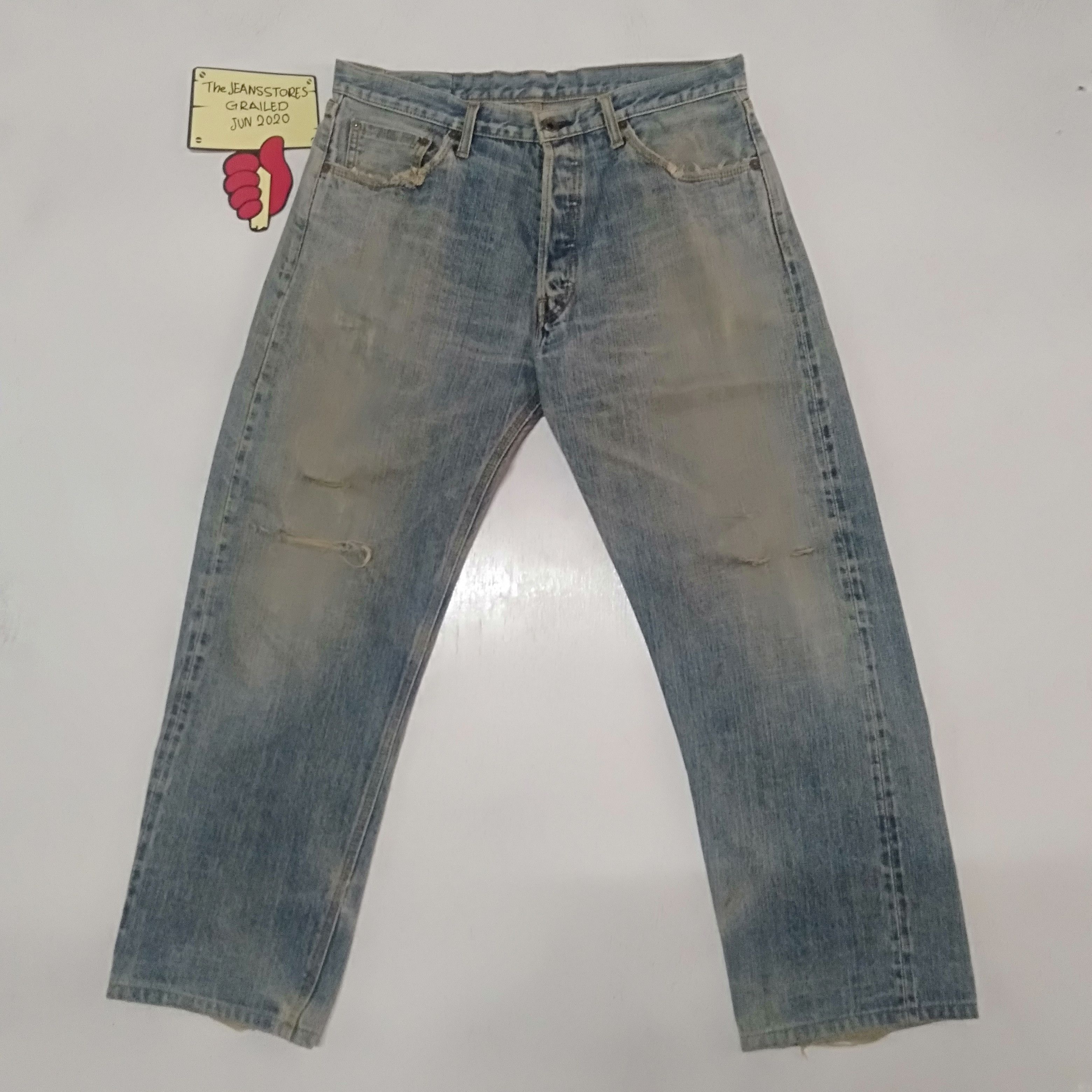 Japanese Brand × Vintage vintage selvedge srg®™ srgstg blue wash distressed denim Size US 35 - 1 Thumbnail