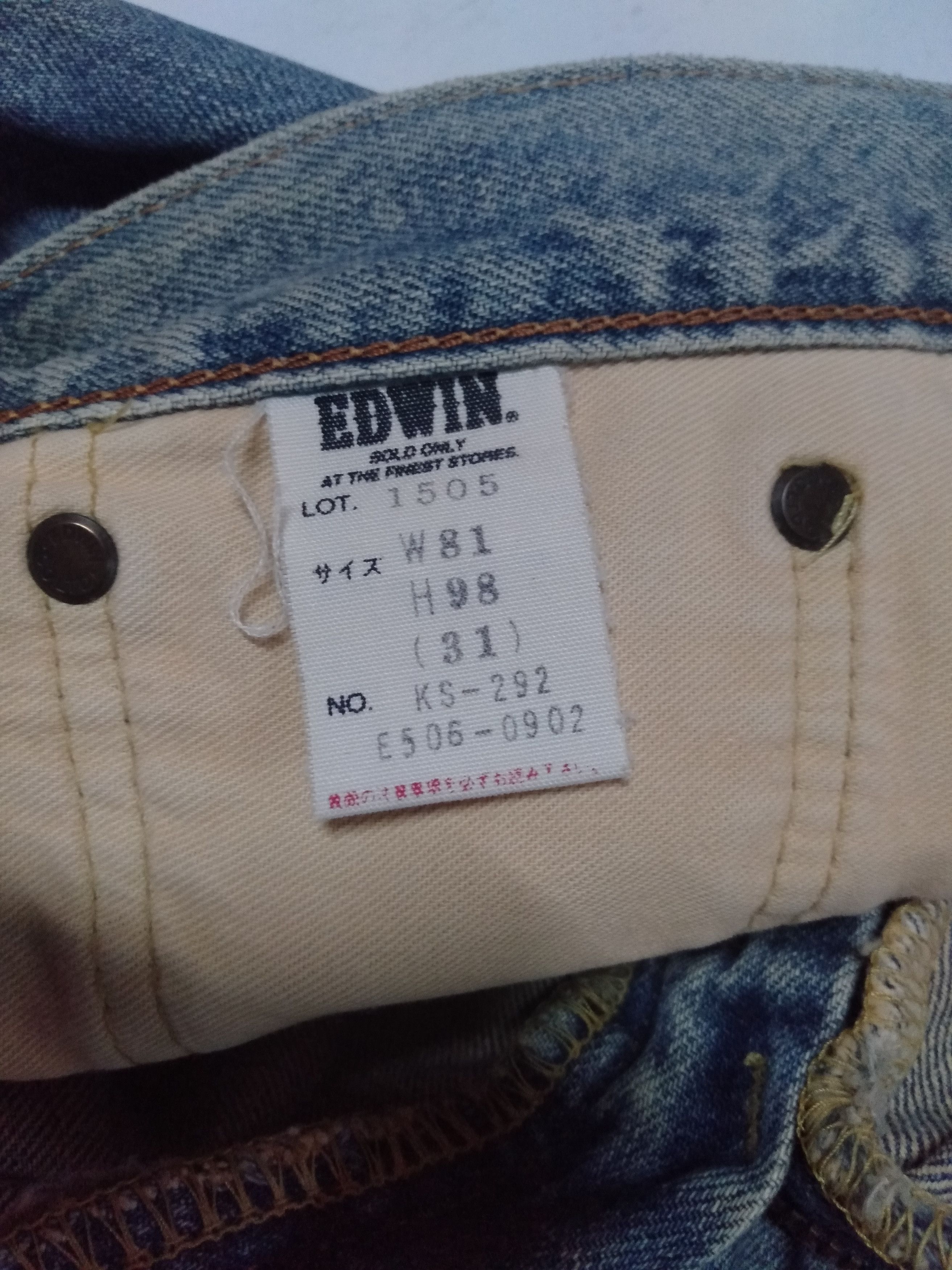 Edwin × Vintage vintage selvedge Edwin 505 blue wash distressed denim Size US 31 - 9 Thumbnail