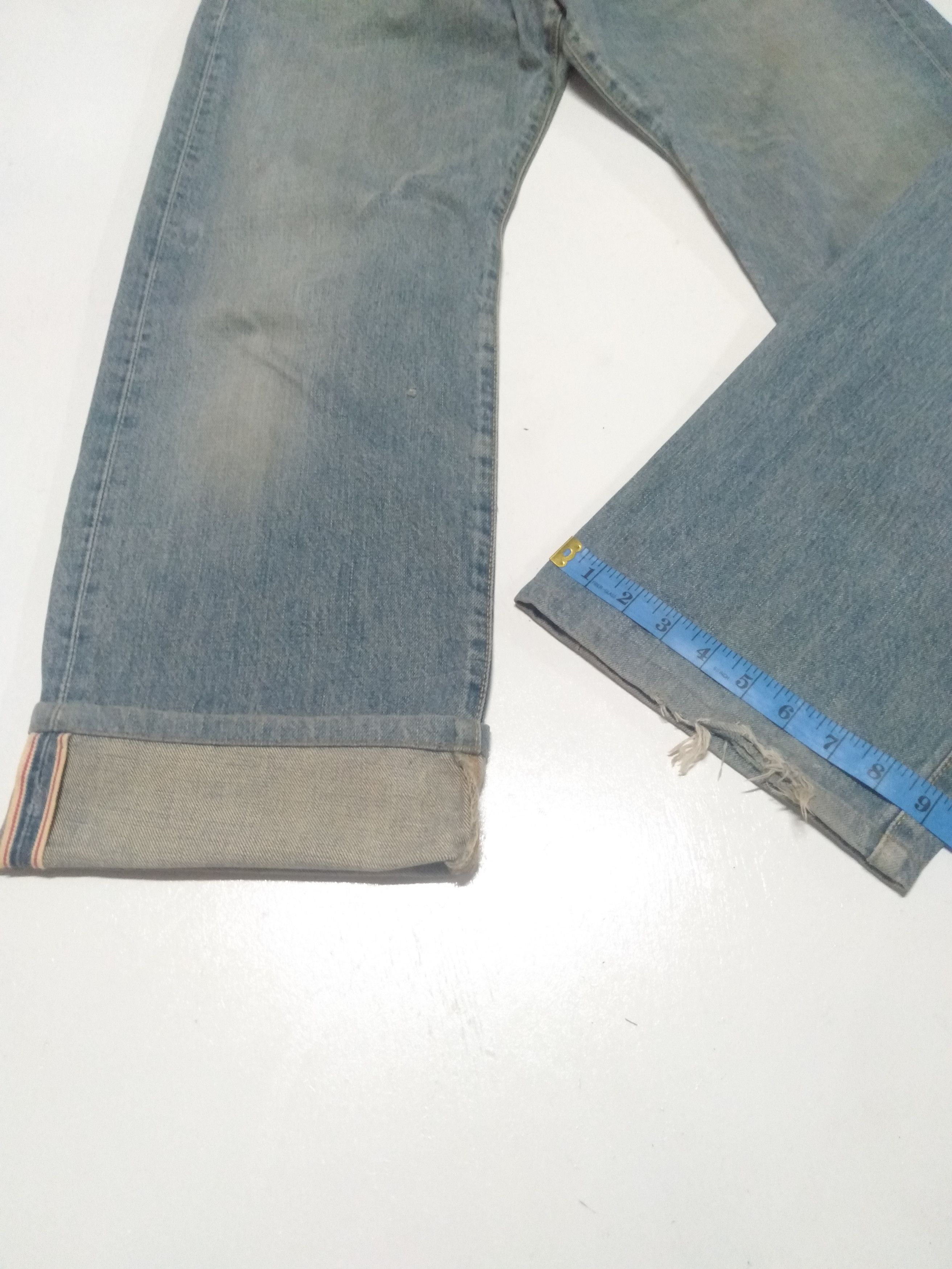 Edwin × Vintage vintage selvedge Edwin 505 blue wash distressed denim Size US 31 - 6 Thumbnail