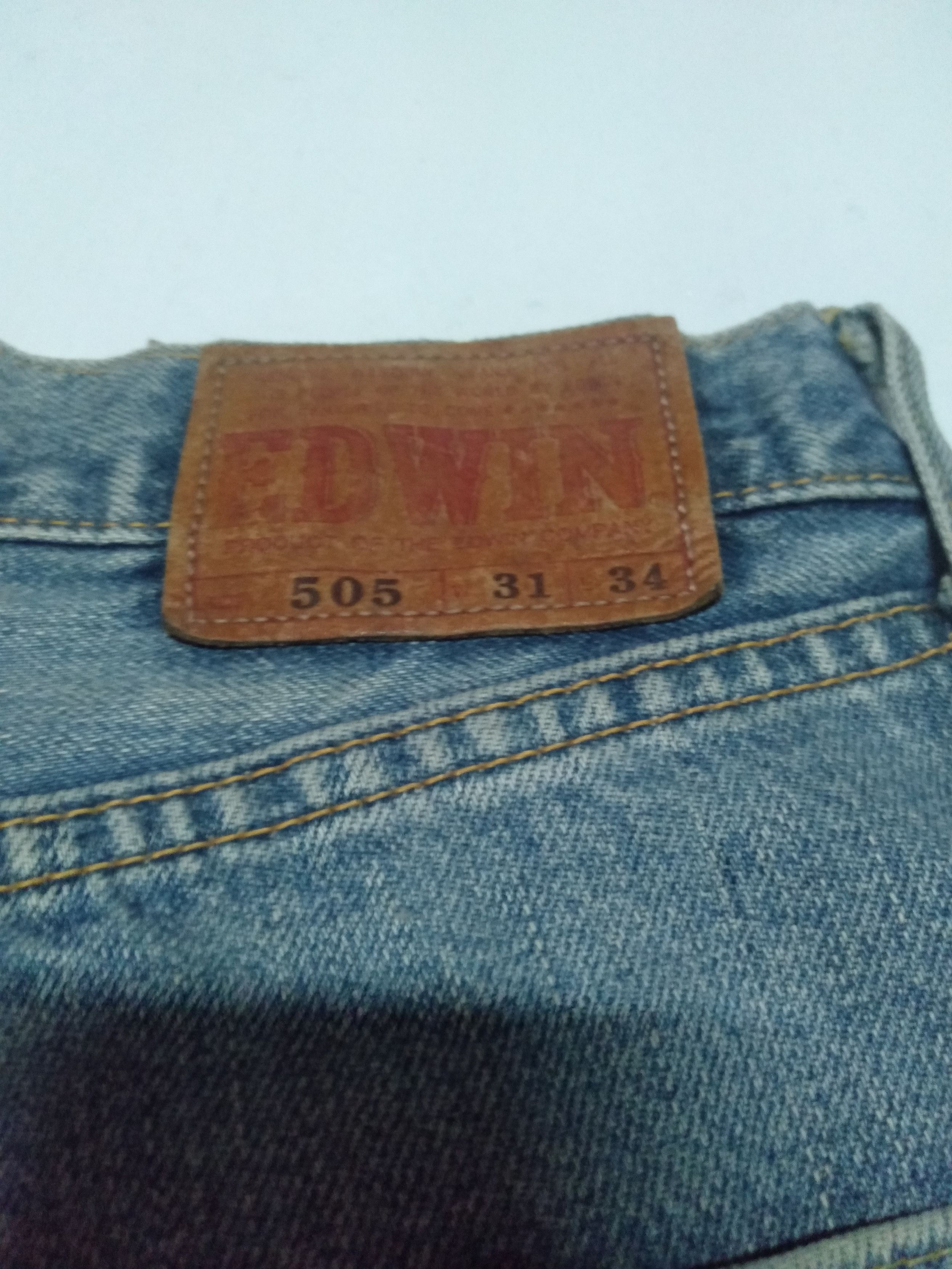 Edwin × Vintage vintage selvedge Edwin 505 blue wash distressed denim Size US 31 - 8 Thumbnail