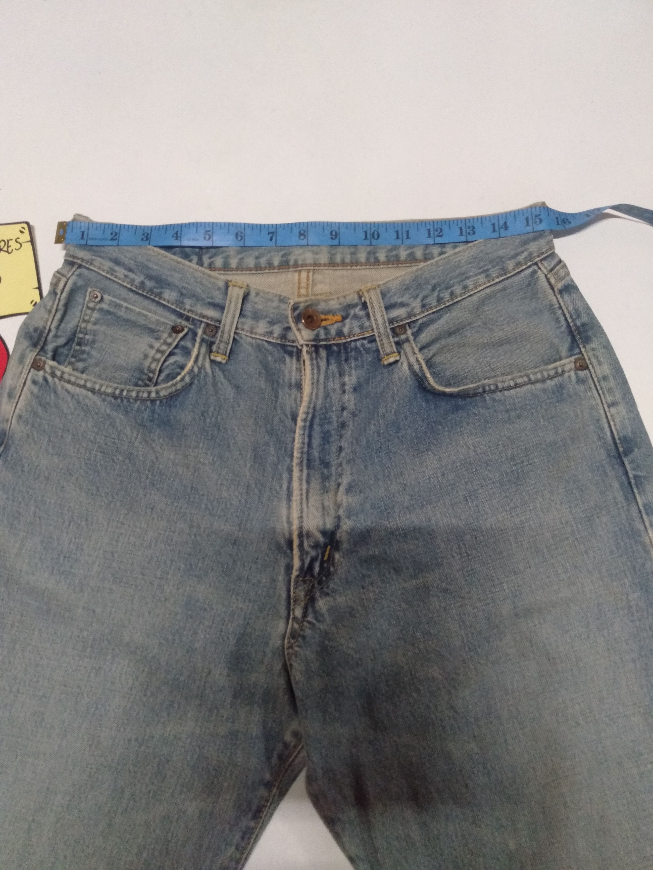 Edwin × Vintage vintage selvedge Edwin 505 blue wash distressed denim Size US 31 - 3 Thumbnail