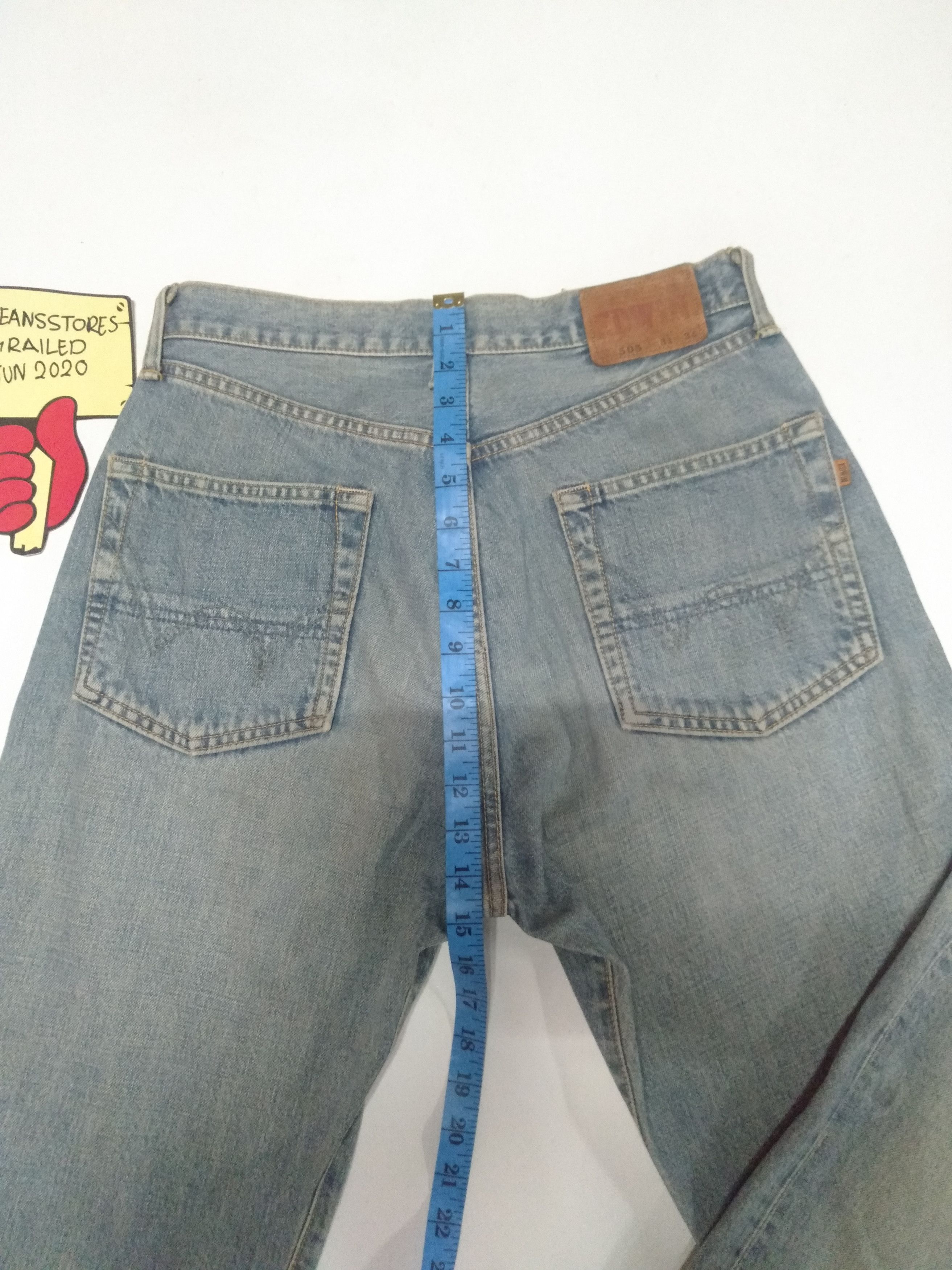 Edwin × Vintage vintage selvedge Edwin 505 blue wash distressed denim Size US 31 - 4 Thumbnail
