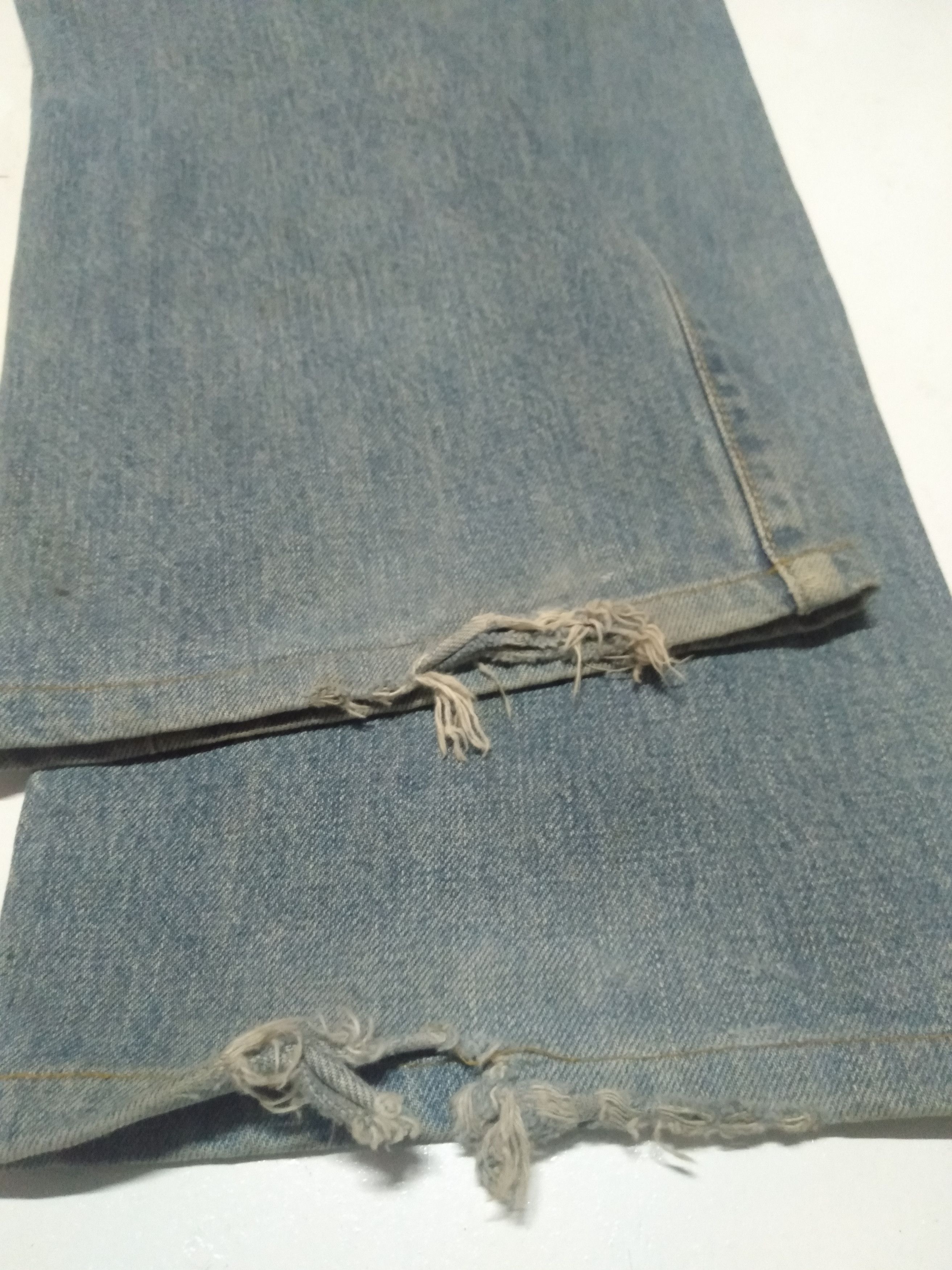 Edwin × Vintage vintage selvedge Edwin 505 blue wash distressed denim Size US 31 - 7 Thumbnail