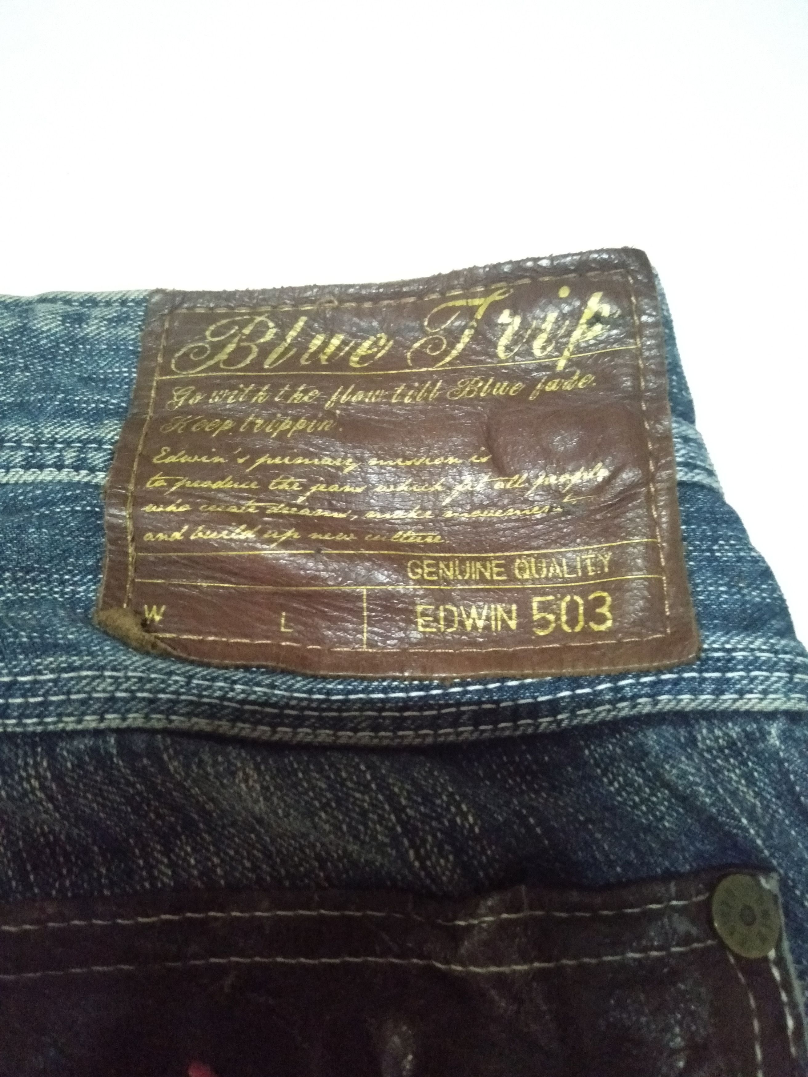 Edwin × Vintage vintage Edwin lot 503 distressed blue wash denim Size US 32 / EU 48 - 10 Thumbnail