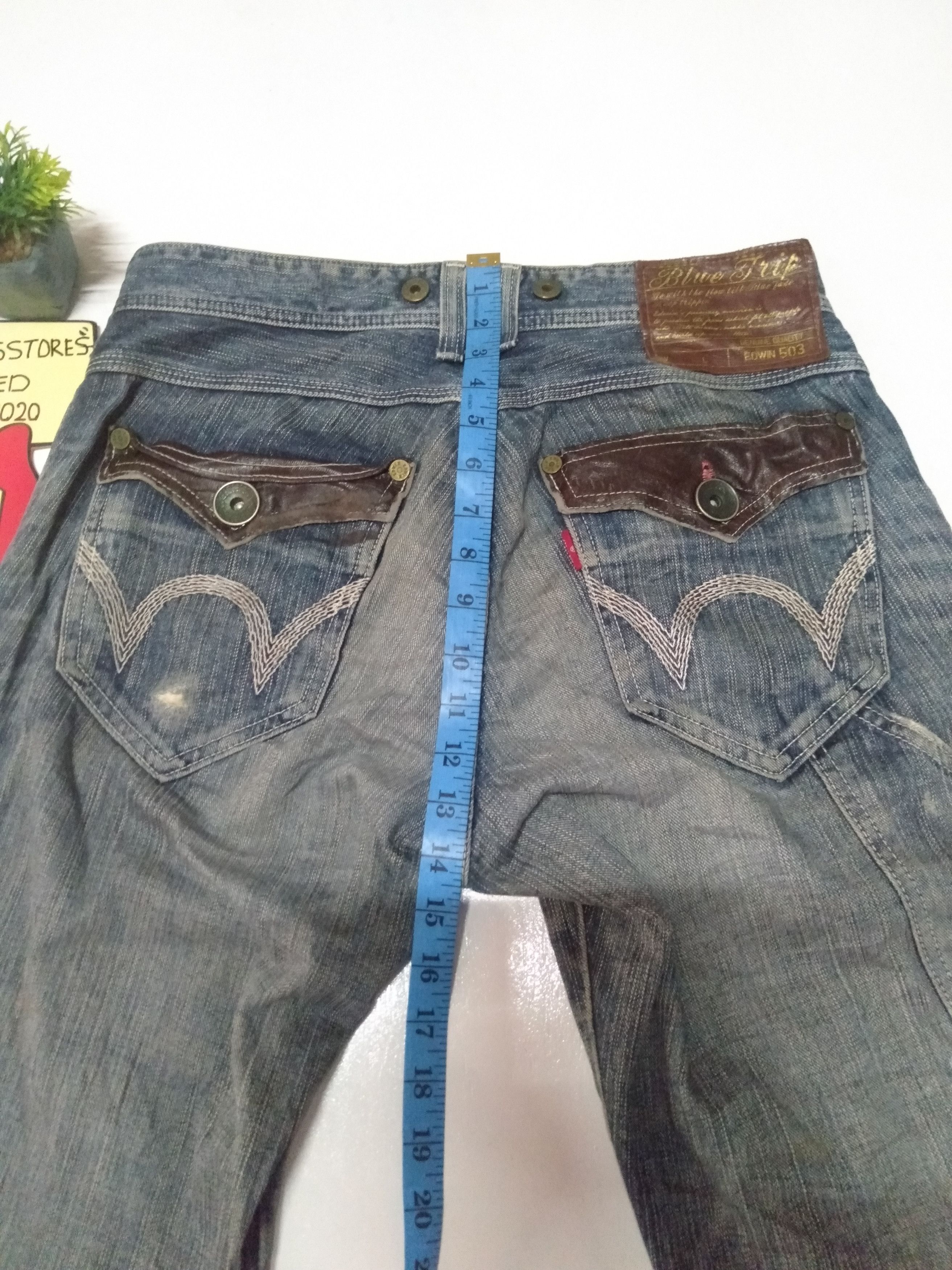 Edwin × Vintage vintage Edwin lot 503 distressed blue wash denim Size US 32 / EU 48 - 4 Thumbnail