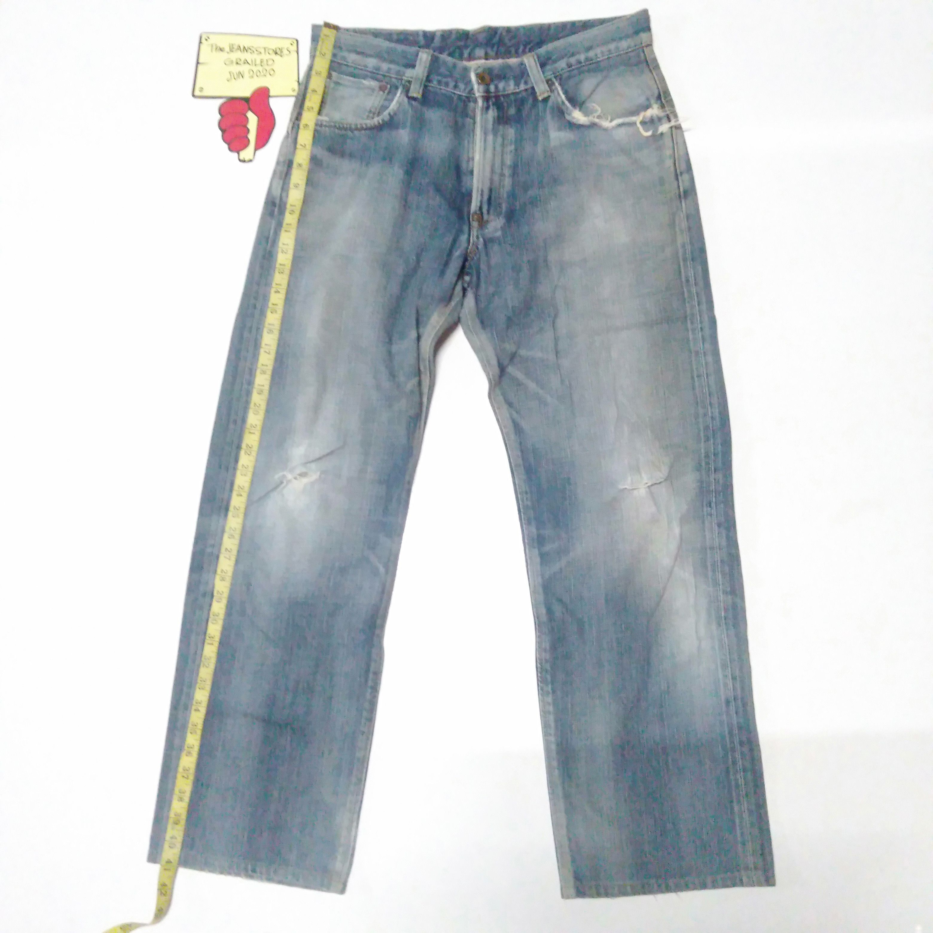 Edwin × Vintage vintage selvedge Edwin 505 blue wash distressed denim Size US 34 / EU 50 - 1 Thumbnail