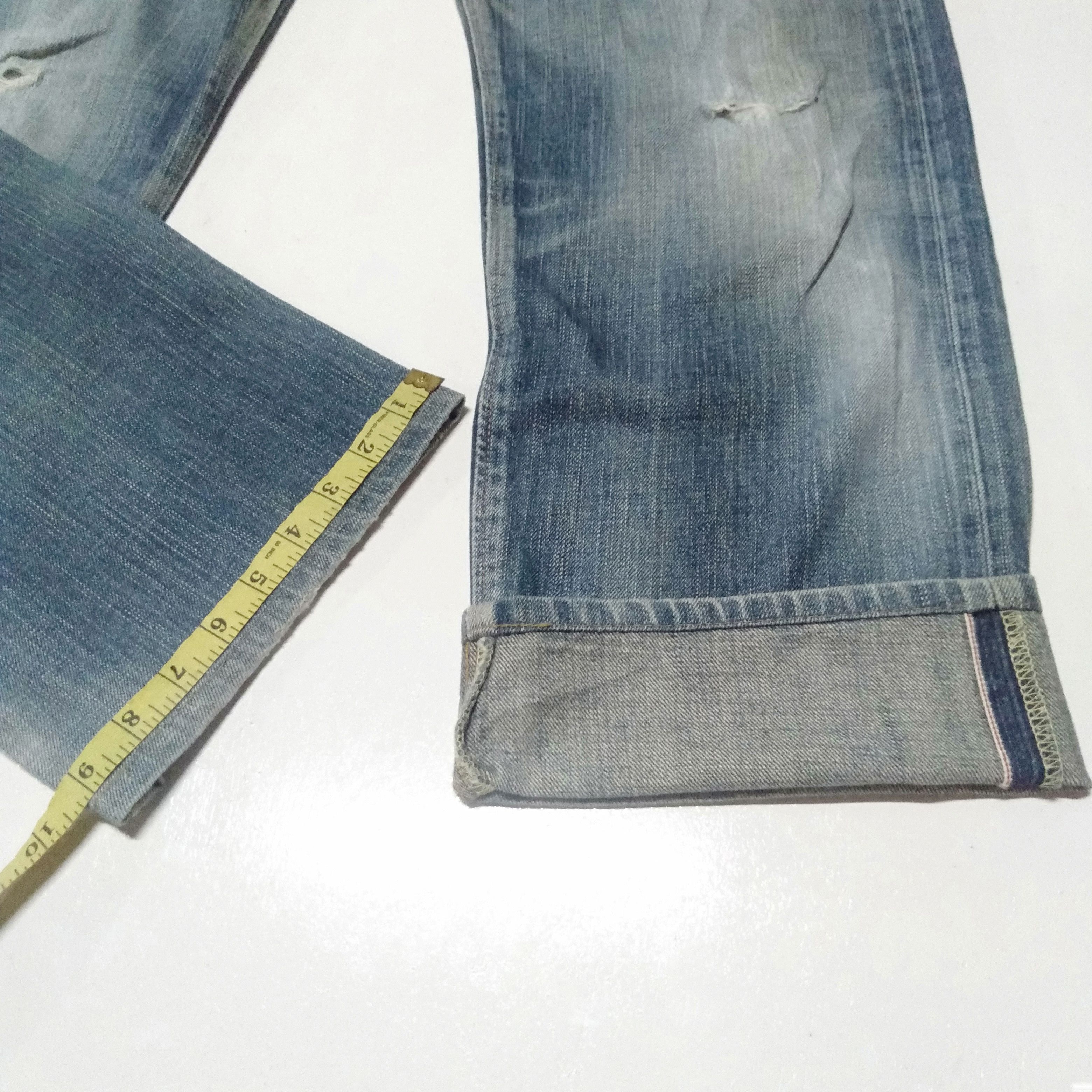 Edwin × Vintage vintage selvedge Edwin 505 blue wash distressed denim Size US 34 / EU 50 - 7 Thumbnail