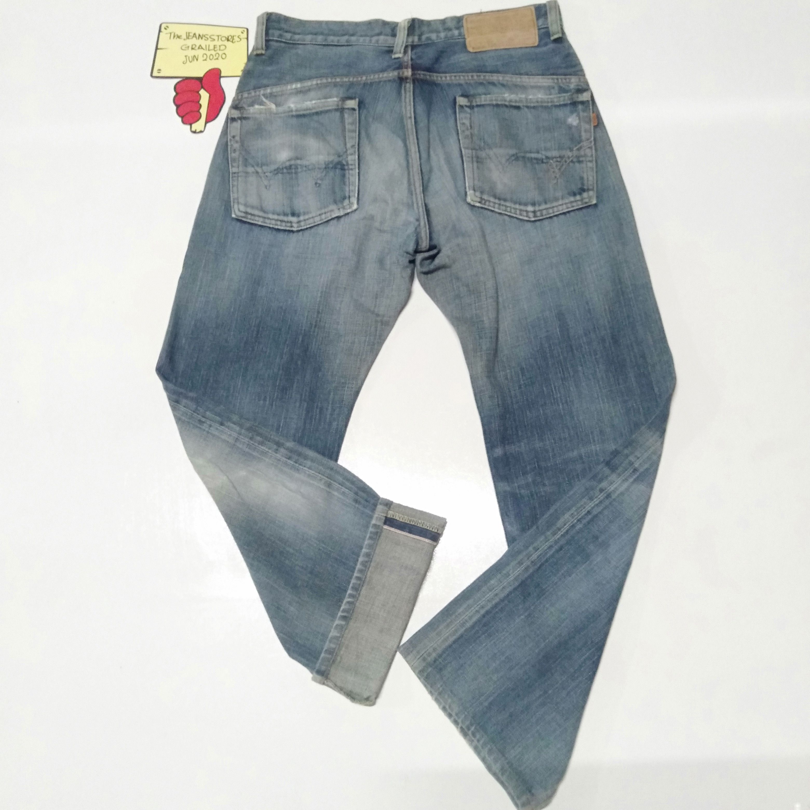 Edwin × Vintage vintage selvedge Edwin 505 blue wash distressed denim Size US 34 / EU 50 - 3 Thumbnail