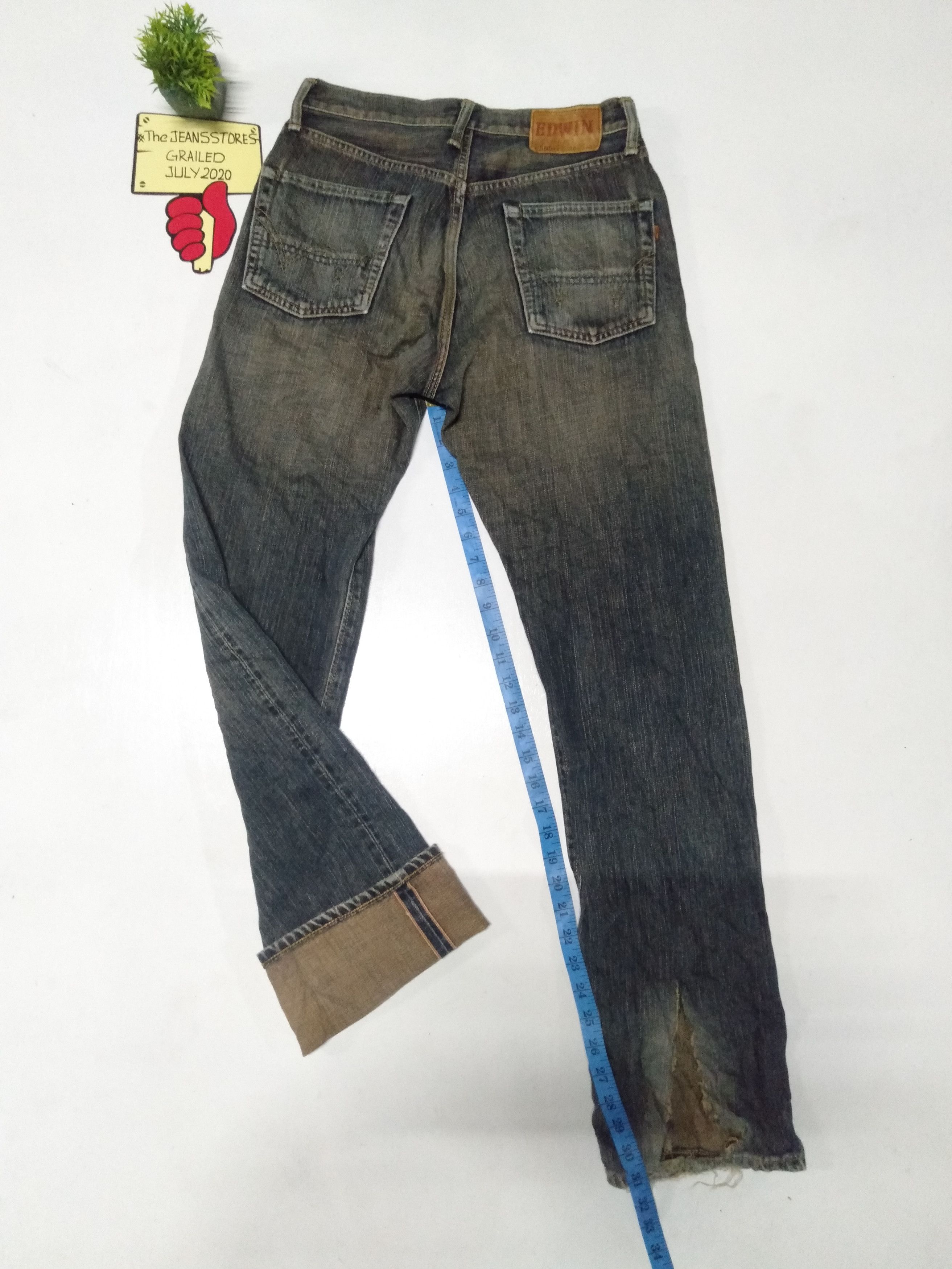 image of Rusty Edwin 505Zx Selvage Distressed Denim in Blue, Men's (Size 28)