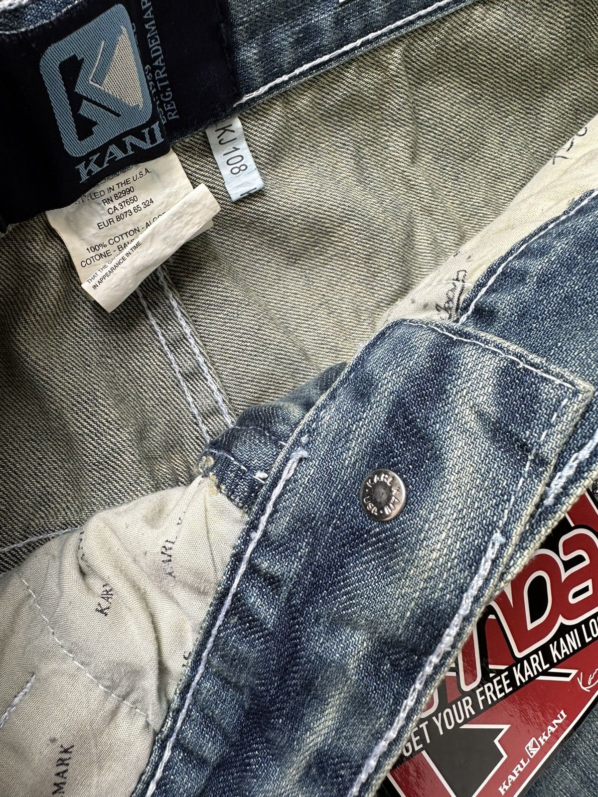 Karl Kani × Vintage 💥 DS 💥 Karl Kani 2009 Old School Baggy Denim Jeans Pants Size US 30 / EU 46 - 16 Thumbnail