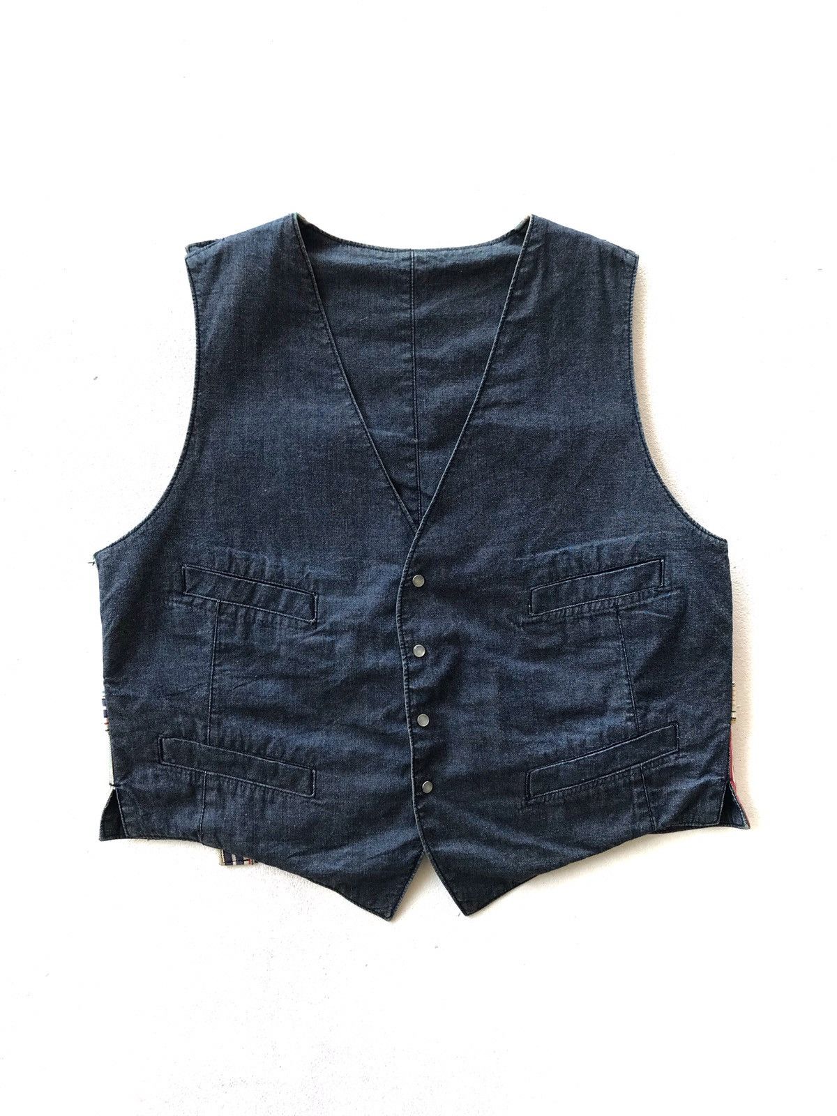 Benetton × United Colors Of Benetton 90’s Reversible Sanforized Cotton Denim Vest Size US S / EU 44-46 / 1 - 2 Thumbnail