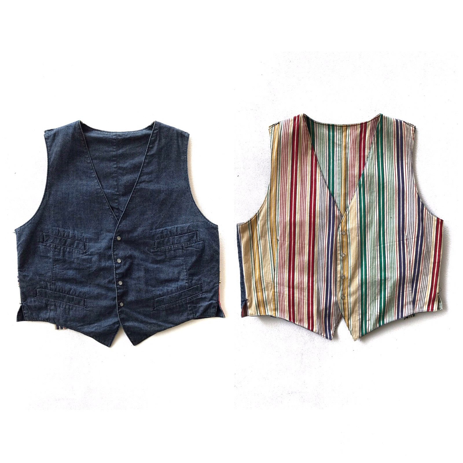 Benetton × United Colors Of Benetton 90’s Reversible Sanforized Cotton Denim Vest Size US S / EU 44-46 / 1 - 1 Thumbnail