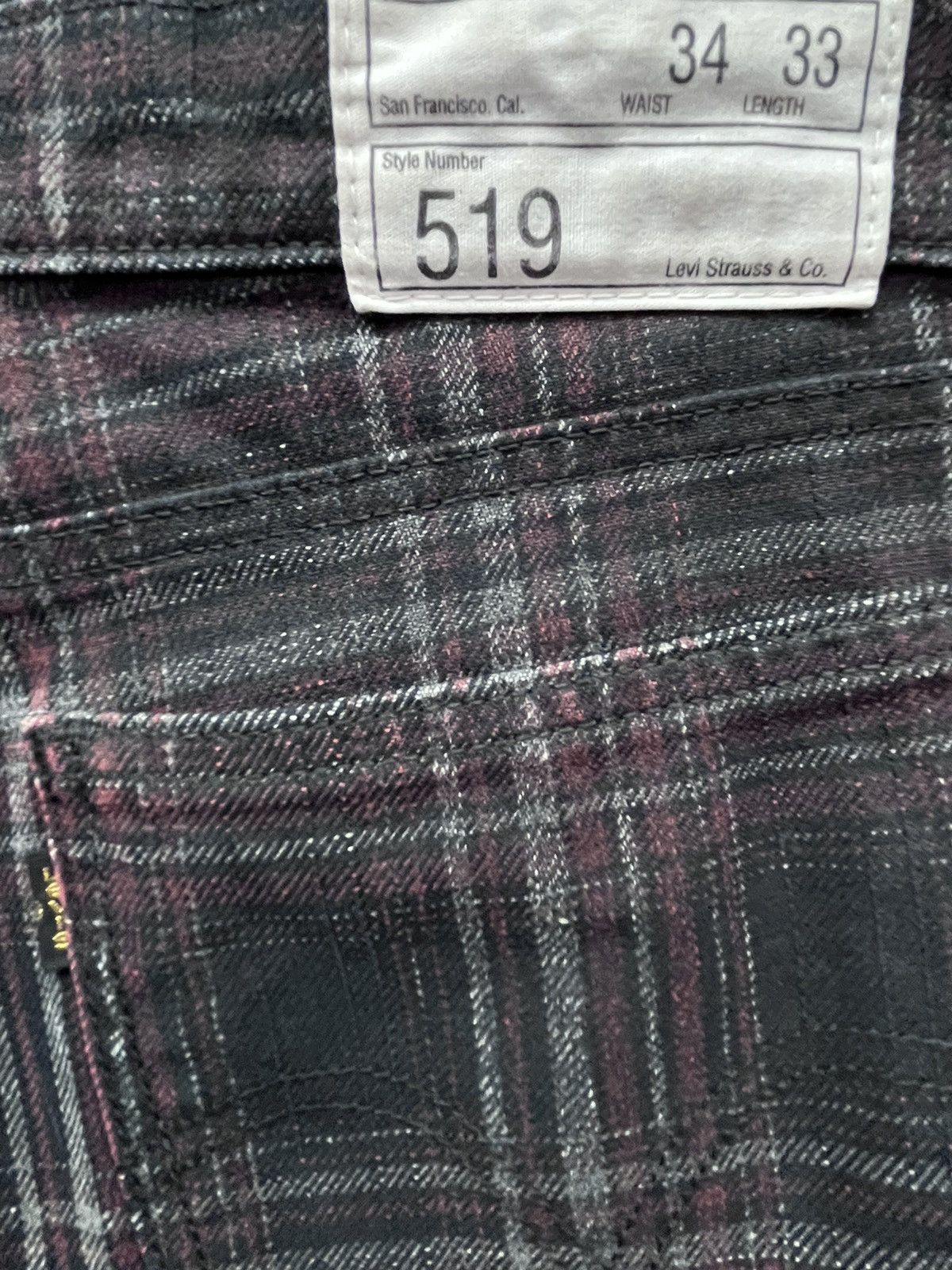 Edition Japan RARE🔥LEVI’S Punk Smoke Tartan Plaid Denim Slim Fit Size US 32 / EU 48 - 9 Thumbnail
