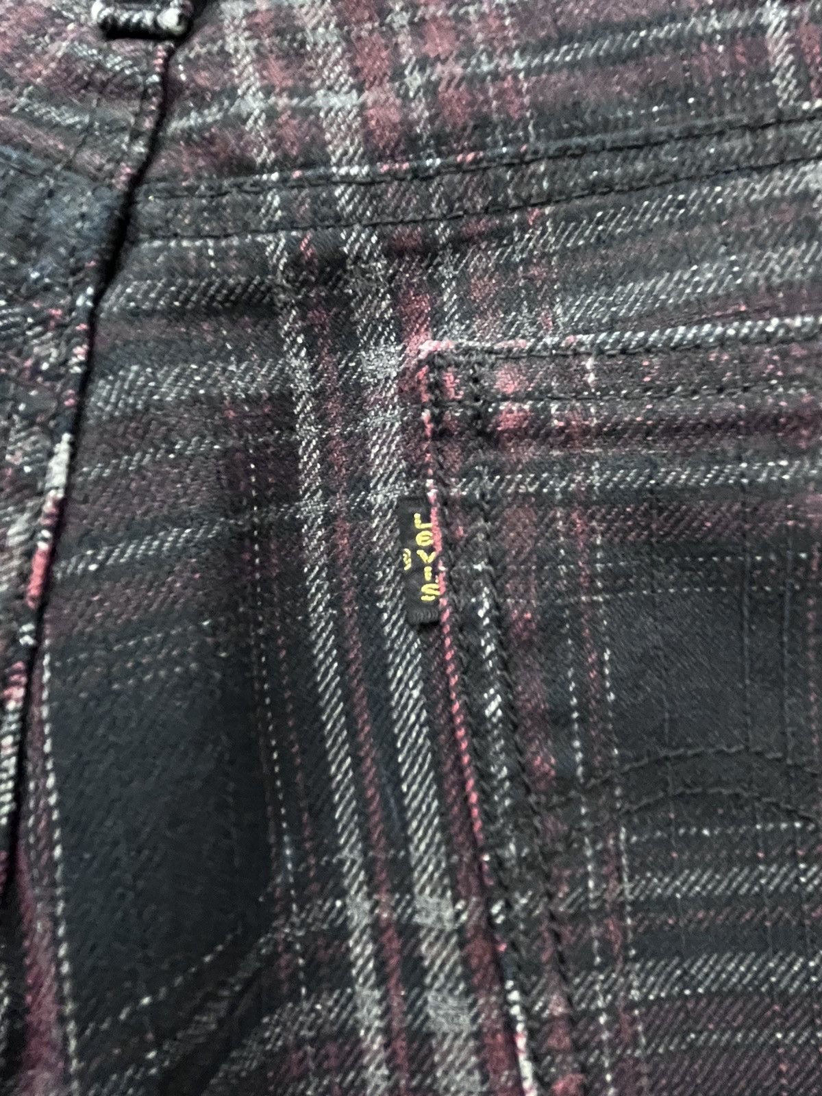 Edition Japan RARE🔥LEVI’S Punk Smoke Tartan Plaid Denim Slim Fit Size US 32 / EU 48 - 10 Thumbnail