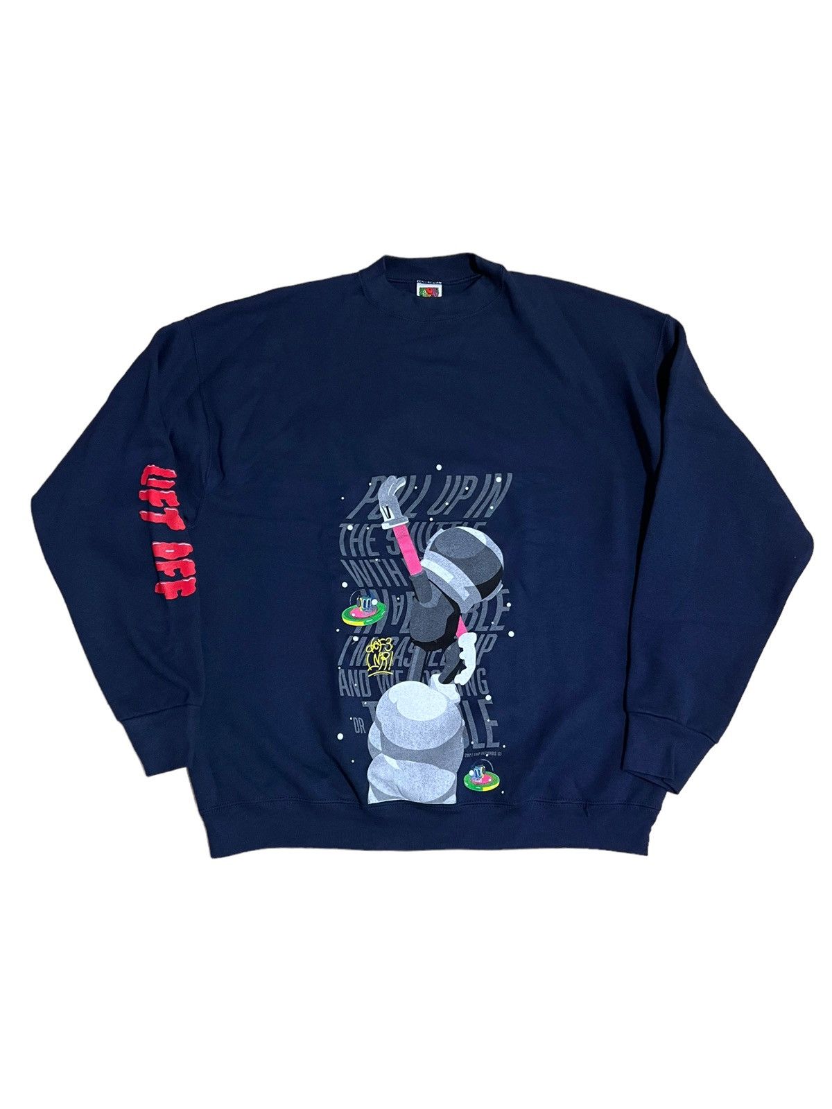 Rap Tees × Vintage Vintage 90s Crewneck Def3 Lift Off Animated Art Sweatshirt Size US XL / EU 56 / 4 - 1 Thumbnail
