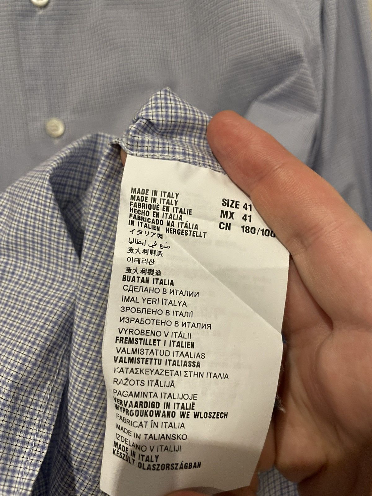 Prada Prada Milano Multi Micro Check Long Sleeve Shirt Size 40 Size US M / EU 48-50 / 2 - 4 Thumbnail