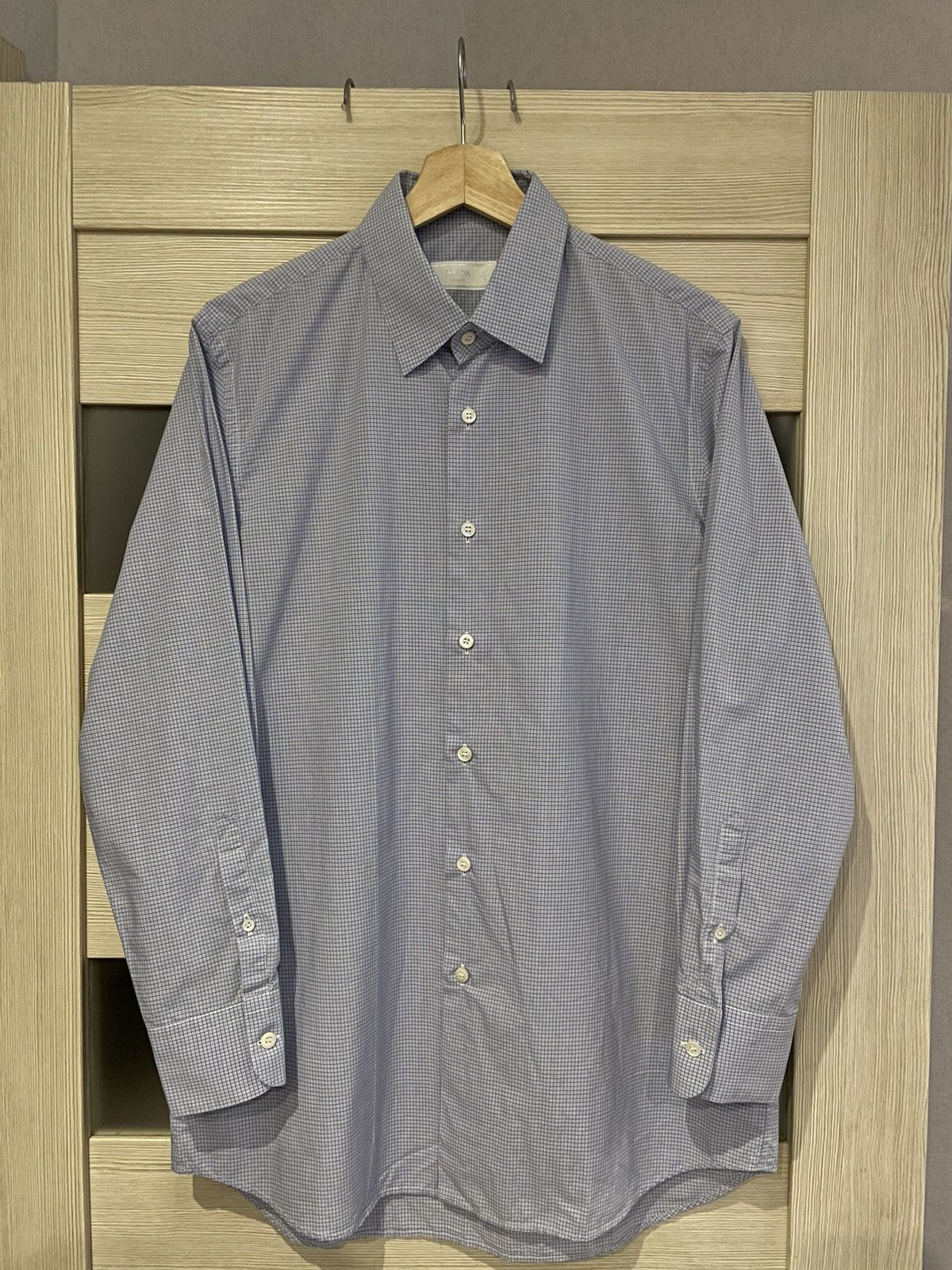 Prada Prada Milano Multi Micro Check Long Sleeve Shirt Size 40 Size US M / EU 48-50 / 2 - 1 Thumbnail