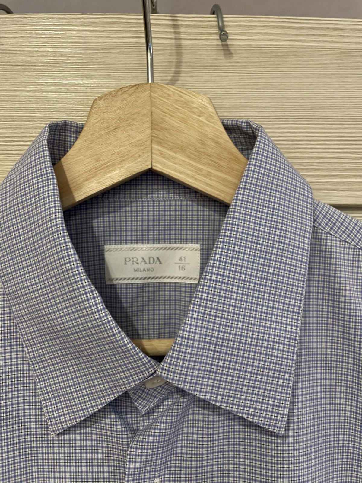 Prada Prada Milano Multi Micro Check Long Sleeve Shirt Size 40 Size US M / EU 48-50 / 2 - 3 Thumbnail