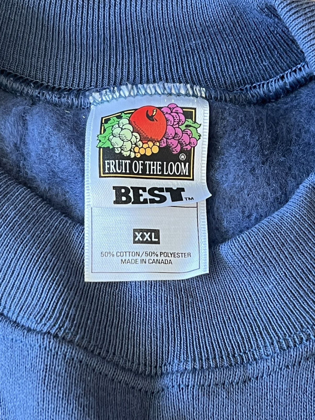 Fruit Of The Loom × Vintage 90s Pastel Blank Crew Sweatshirt Fruit Of The Loom Deadstock Size US XXL / EU 58 / 5 - 5 Thumbnail