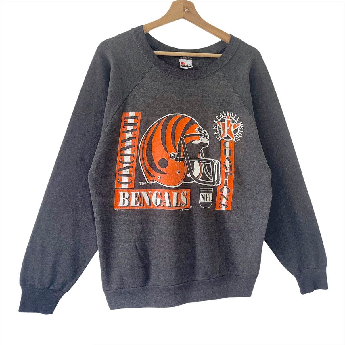 NFL × Vintage Vintage 1993 NFL Cincinnati Bengals Big Logo Sweatshirts Size US M / EU 48-50 / 2 - 2 Thumbnail