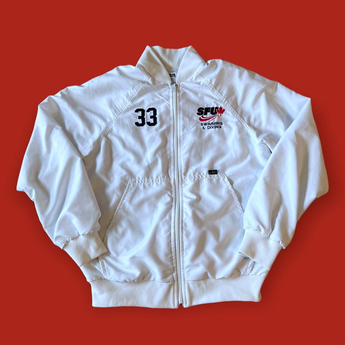 Vintage 90s Simon Fraser Universty Swimming Bomber Jacket Made USA Size US S / EU 44-46 / 1 - 2 Thumbnail