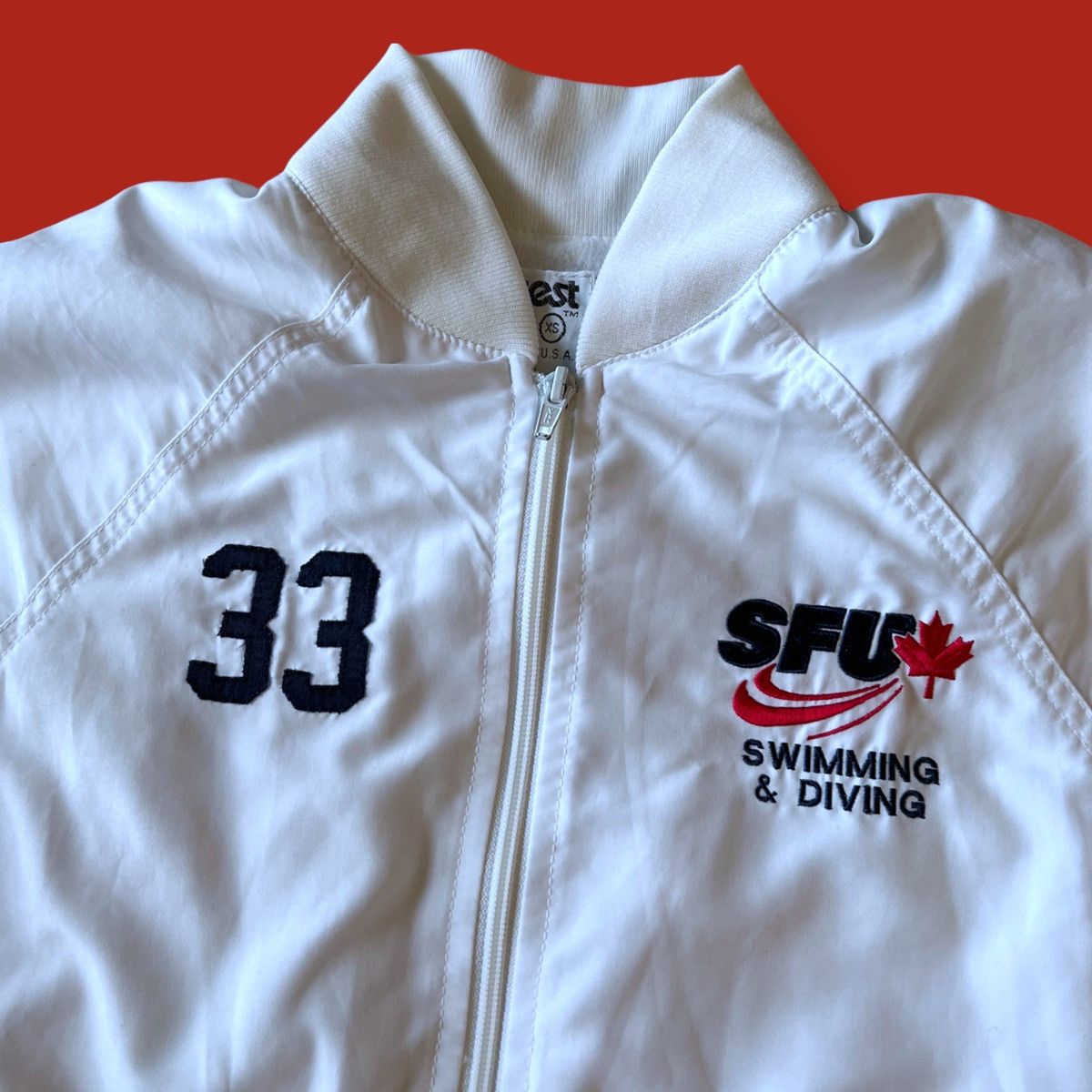 Vintage 90s Simon Fraser Universty Swimming Bomber Jacket Made USA Size US S / EU 44-46 / 1 - 3 Thumbnail