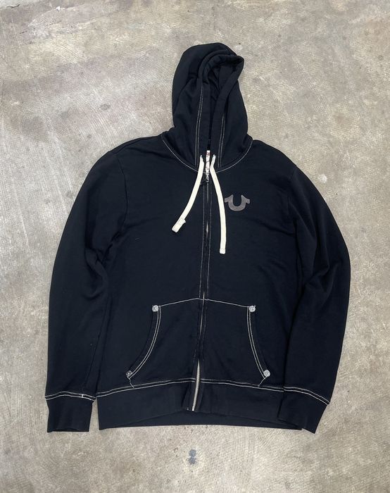 True Religion True Religion Contrast Stitch Zip Up Hoodie Y2k Grailed