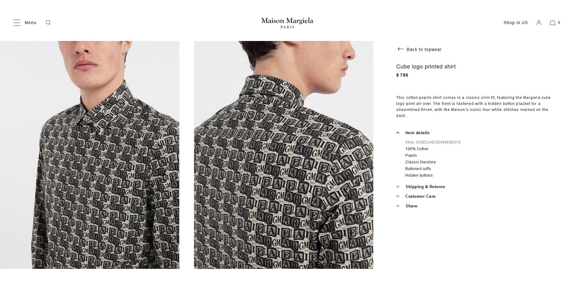 Maison Margiela Margiela Cube Logo Printed Shirt Size US M / EU 48-50 / 2 - 5 Thumbnail