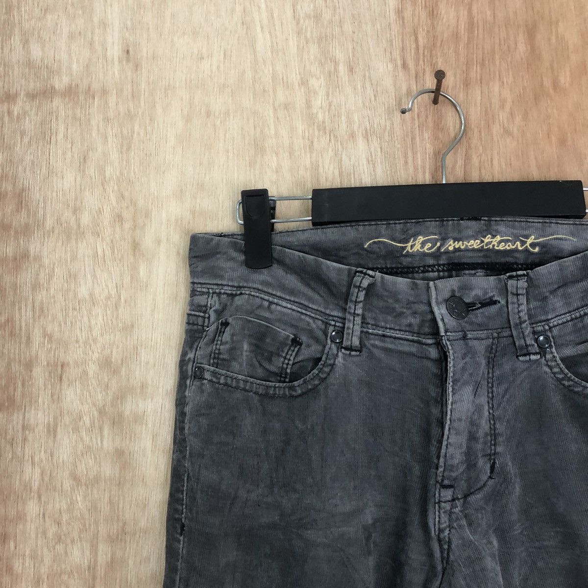 Japanese Brand The Sweetheart Grey Corduroy Casual pants #6205 Size US 28 / EU 44 - 4 Thumbnail