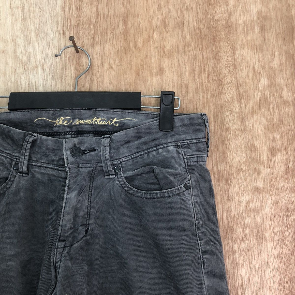 Japanese Brand The Sweetheart Grey Corduroy Casual pants #6205 Size US 28 / EU 44 - 5 Thumbnail