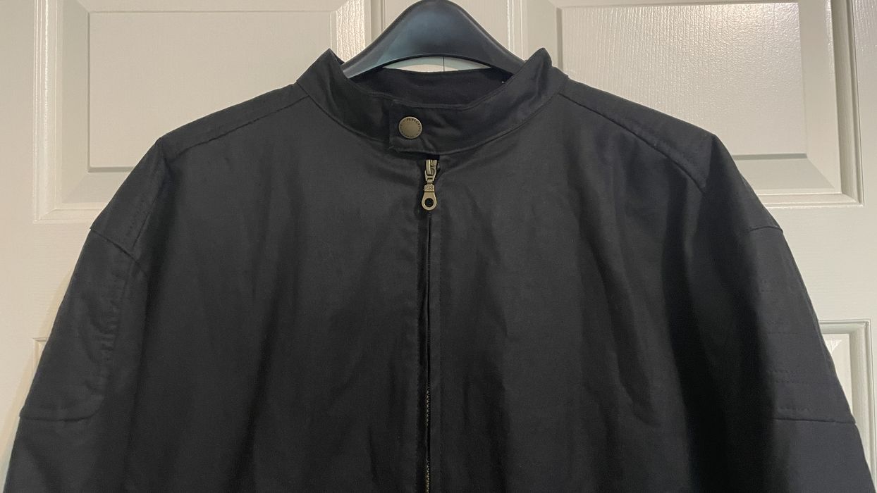 Barbour $350 Black Millerain Waxed Cotton Biker Moto Racer Jacket | Grailed