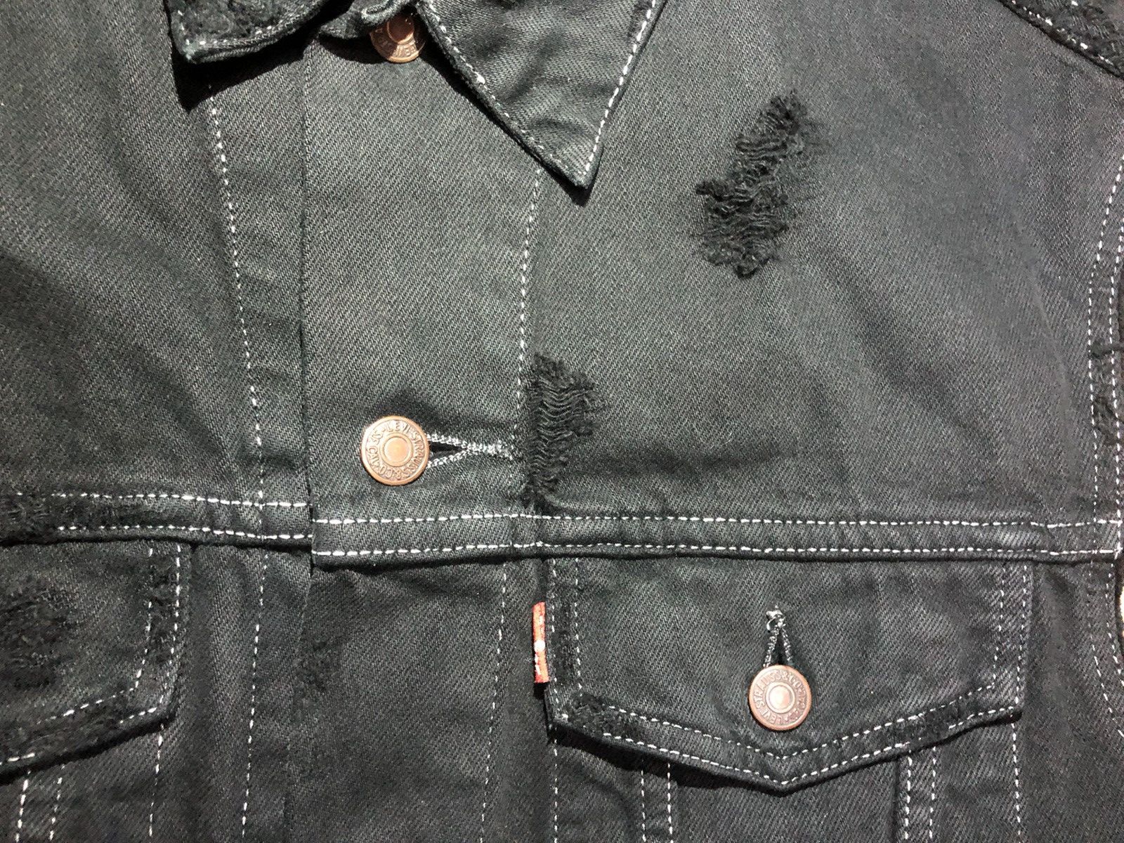 Levi's × Levi's Vintage Clothing × Vintage Vintage Levis Disstressed Black Vest Size US L / EU 52-54 / 3 - 10 Thumbnail