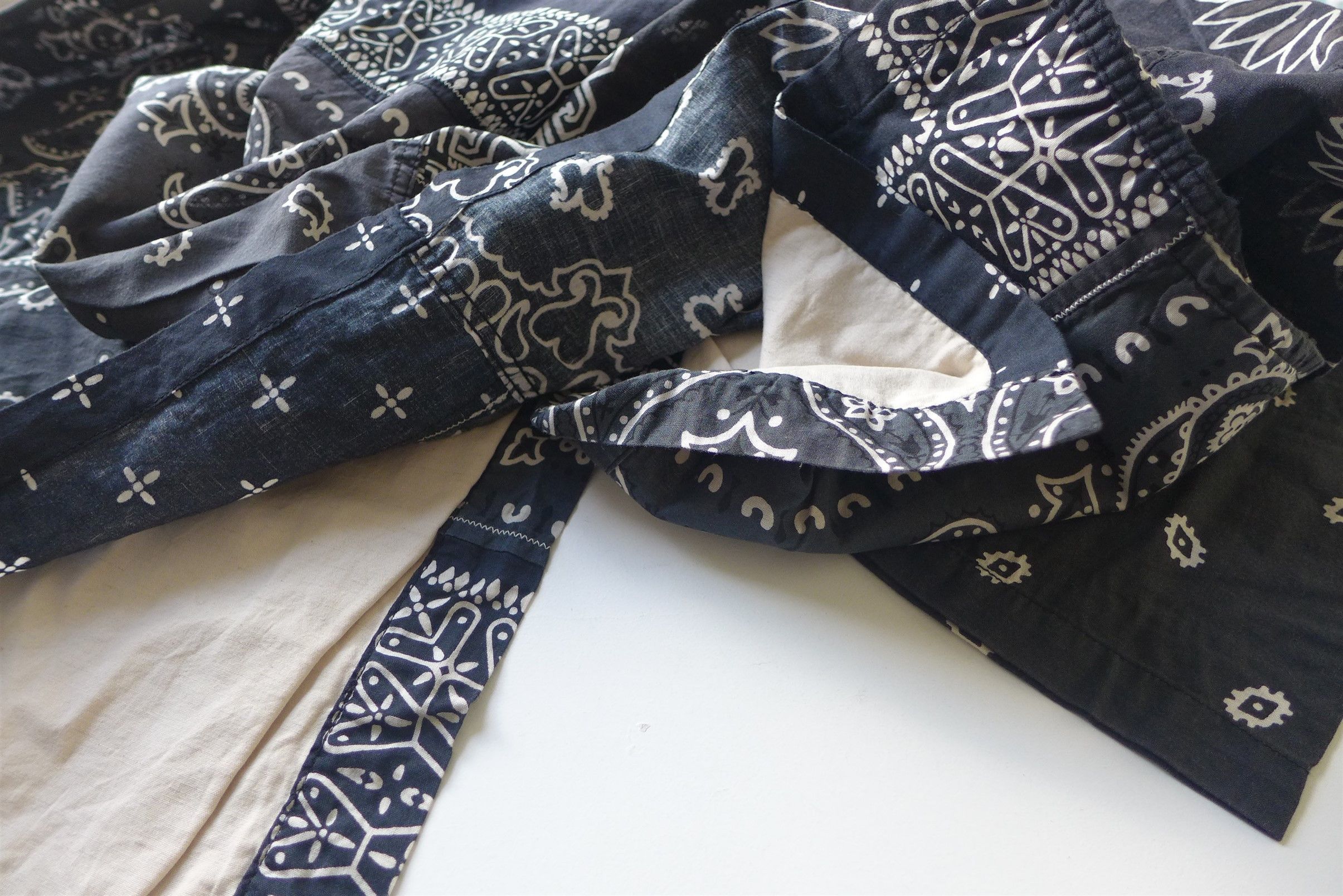 Kapital Kapital Kakashi Bandana Patchwork Kimono Shirt - Black Size US XL / EU 56 / 4 - 6 Thumbnail