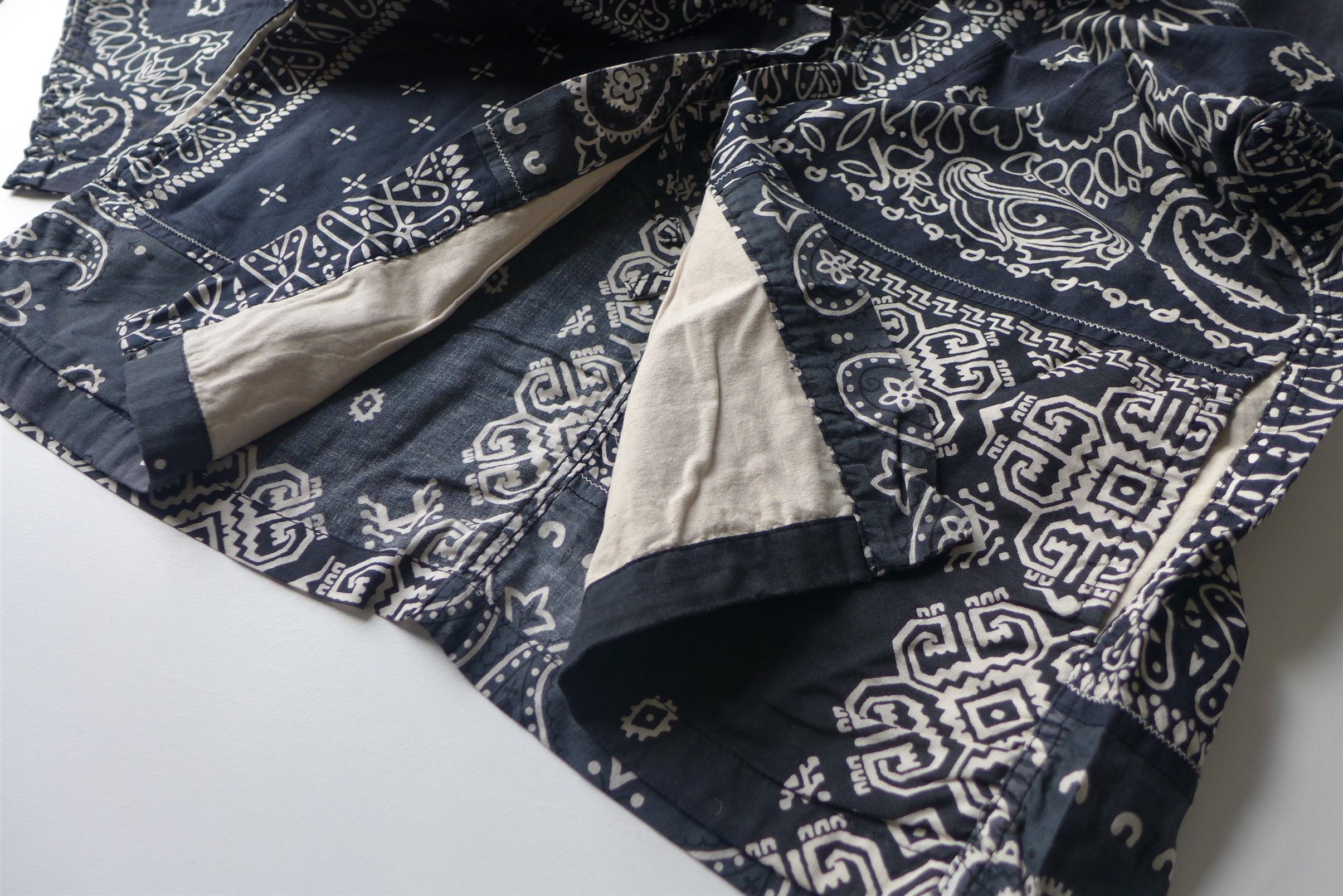 Kapital Kapital Kakashi Bandana Patchwork Kimono Shirt - Black Size US L / EU 52-54 / 3 - 7 Thumbnail
