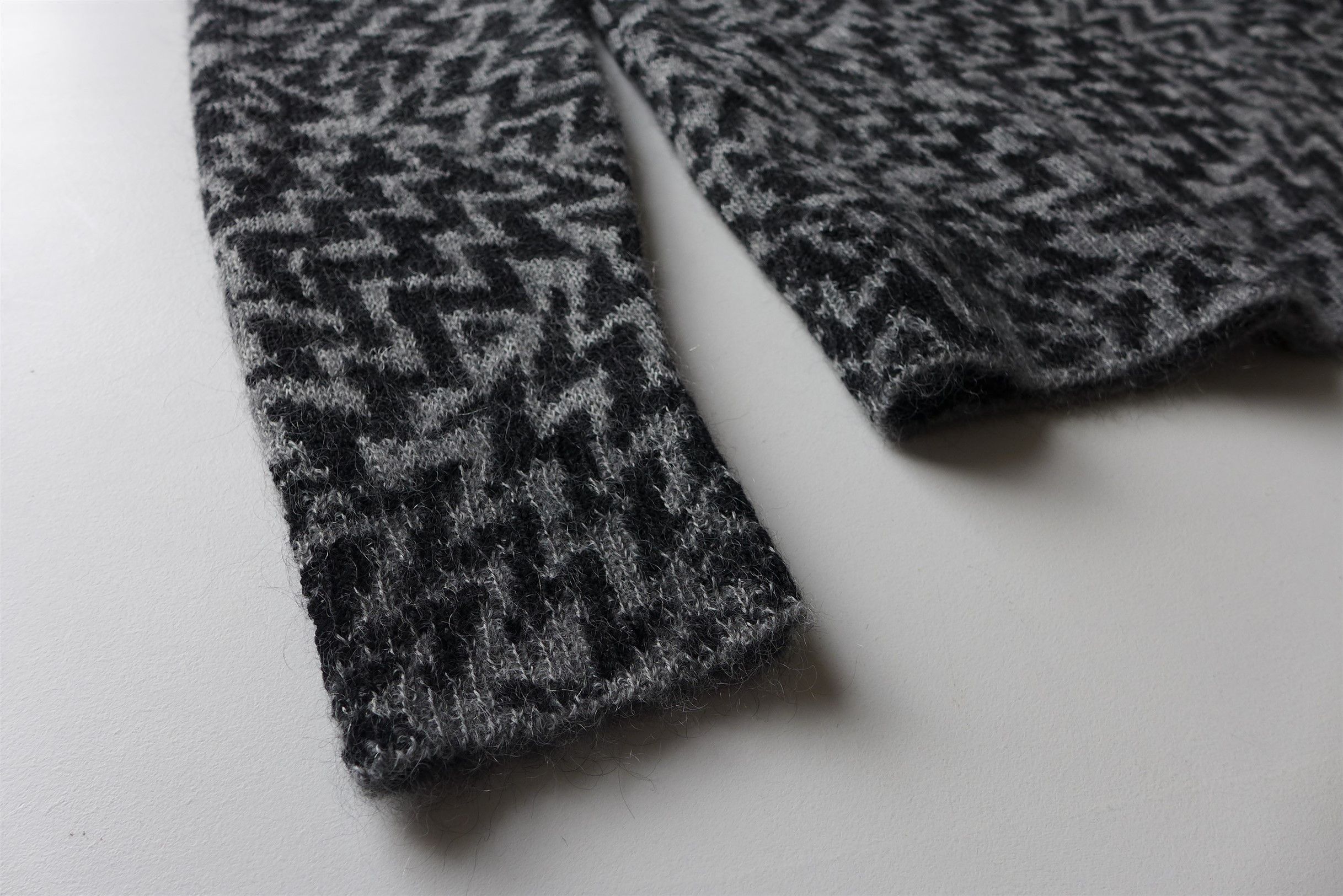 Saint Laurent Paris Saint Laurent Comics Jacquard Sweater - Black & Grey Mohair Size US S / EU 44-46 / 1 - 13 Thumbnail
