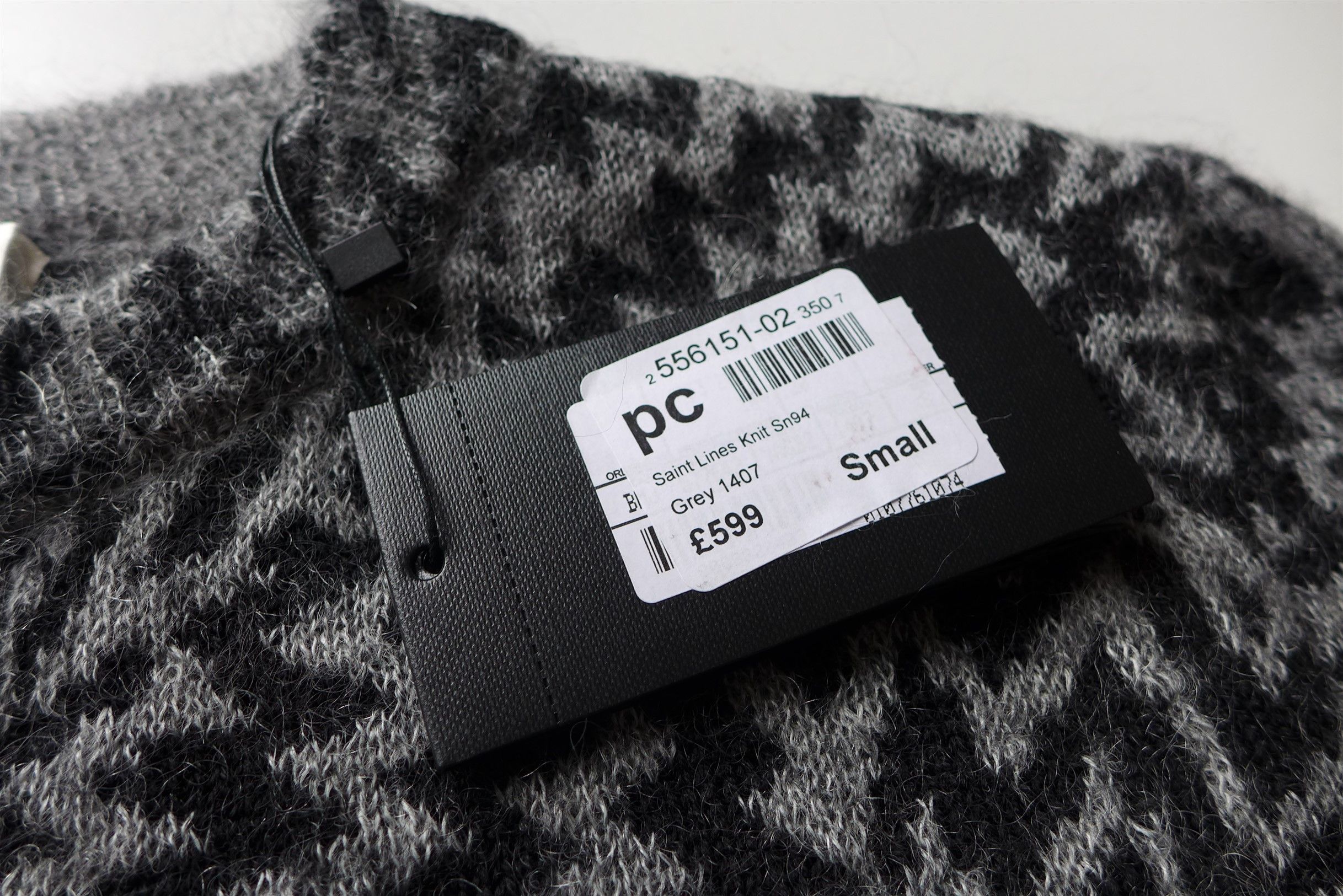 Saint Laurent Paris Saint Laurent Comics Jacquard Sweater - Black & Grey Mohair Size US S / EU 44-46 / 1 - 14 Thumbnail