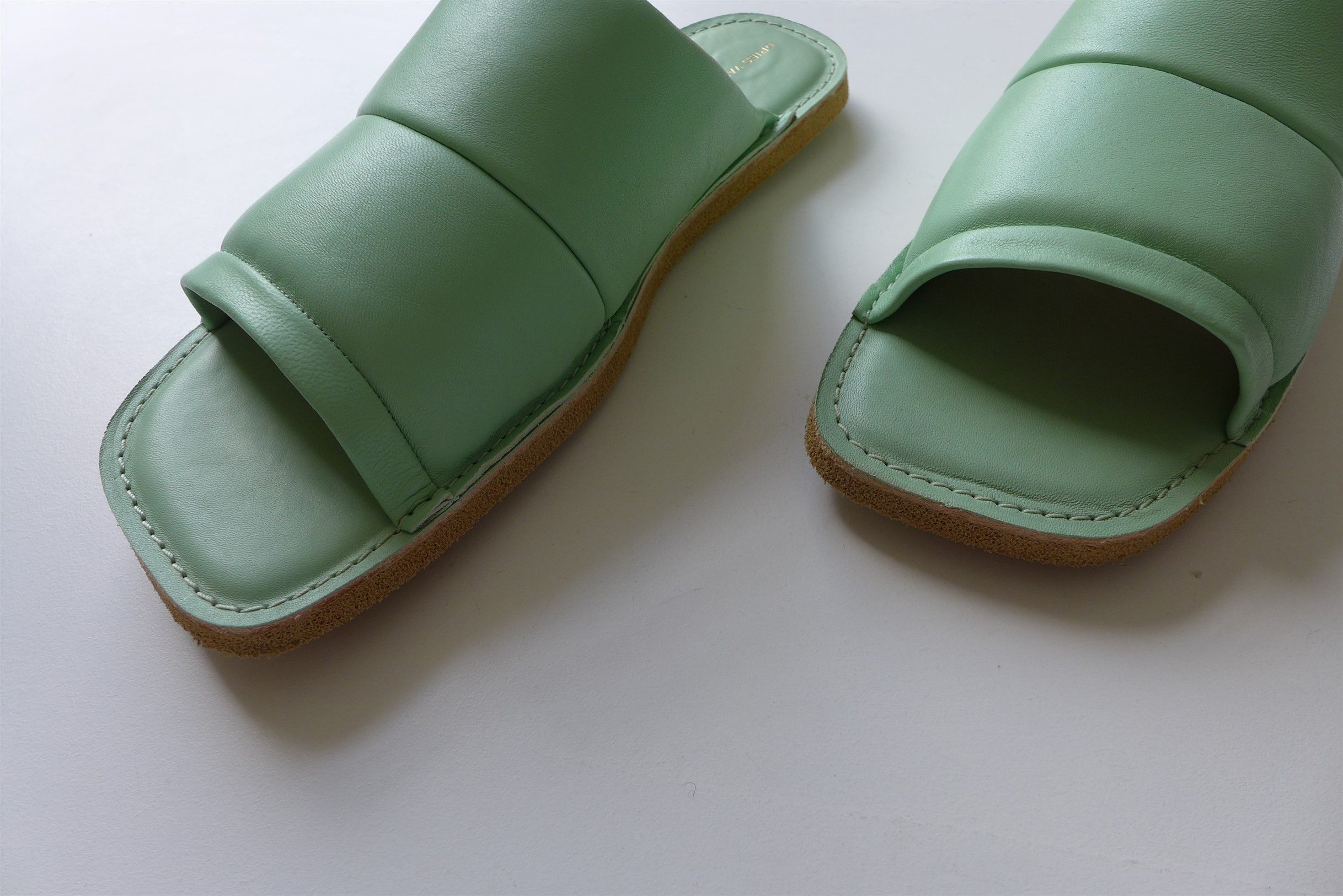 Dries Van Noten Dries Van Noten Slides - Mint Green Leather Size US 10 / EU 43 - 6 Thumbnail