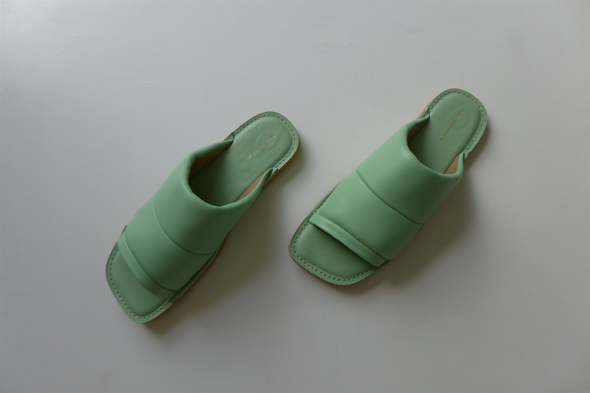 Dries Van Noten Dries Van Noten Slides - Mint Green Leather Size US 10 / EU 43 - 5 Thumbnail