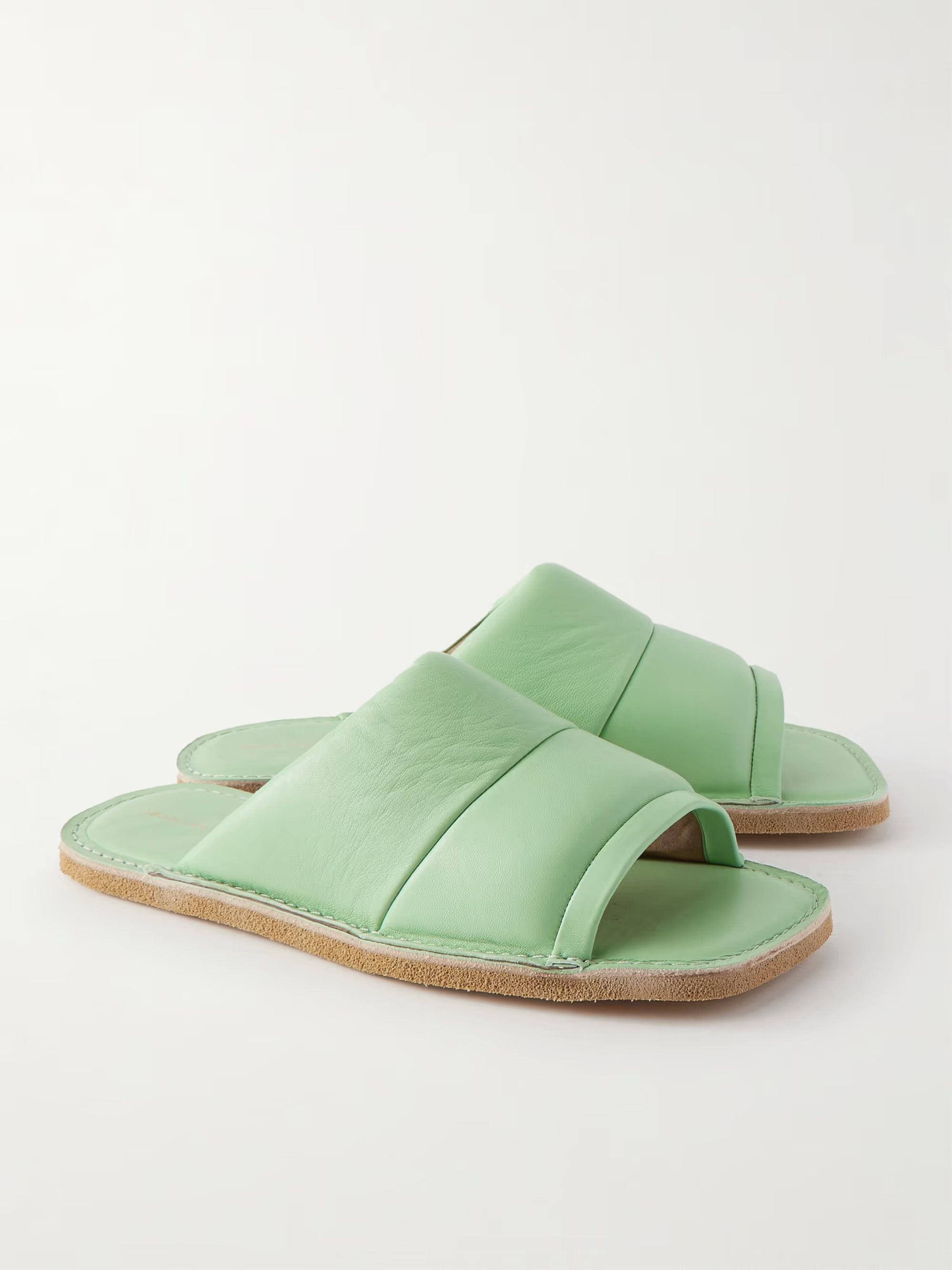 Dries Van Noten Dries Van Noten Slides - Mint Green Leather Size US 10 / EU 43 - 2 Thumbnail
