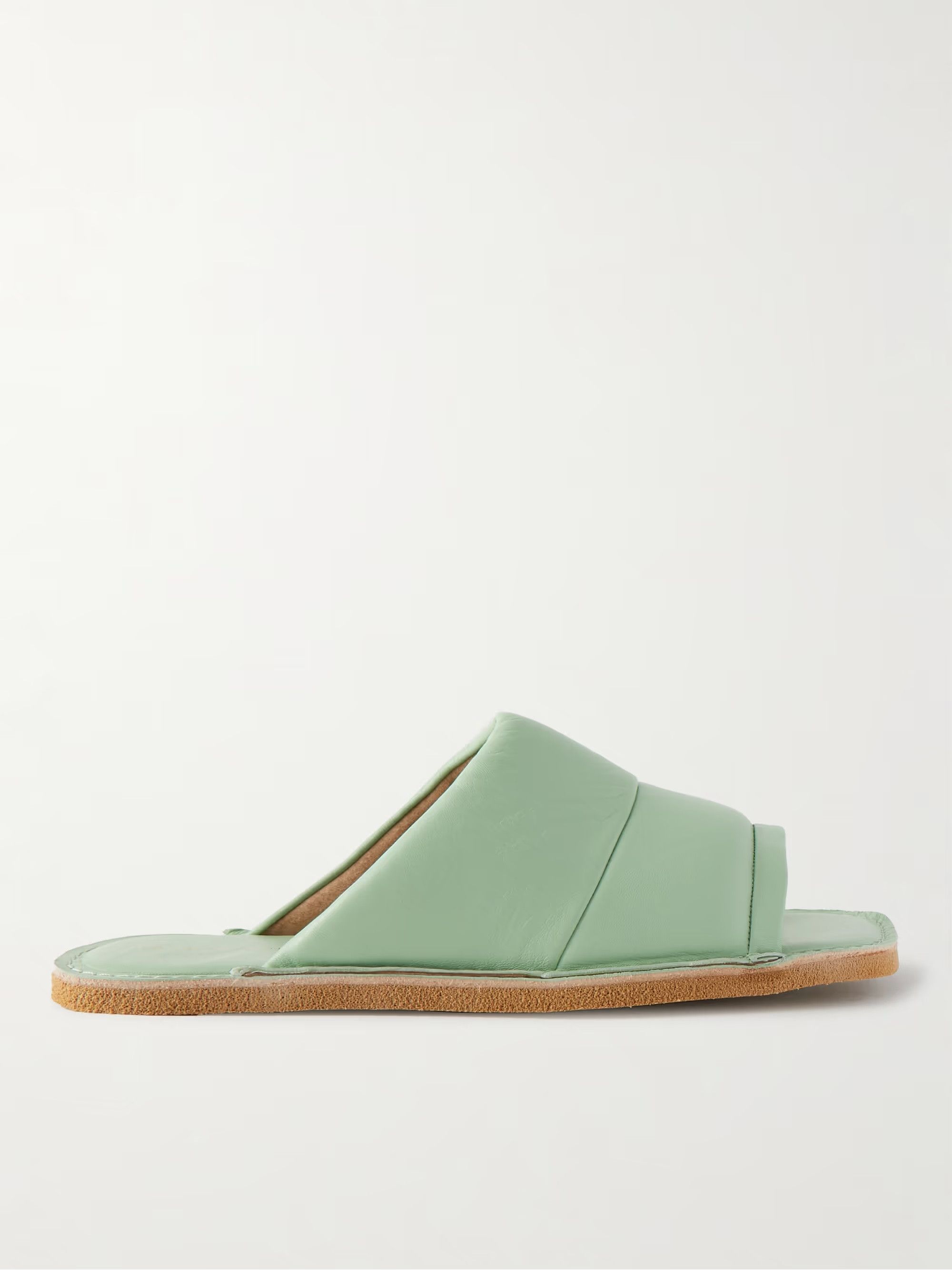 Dries Van Noten Dries Van Noten Slides - Mint Green Leather Size US 10 / EU 43 - 1 Thumbnail