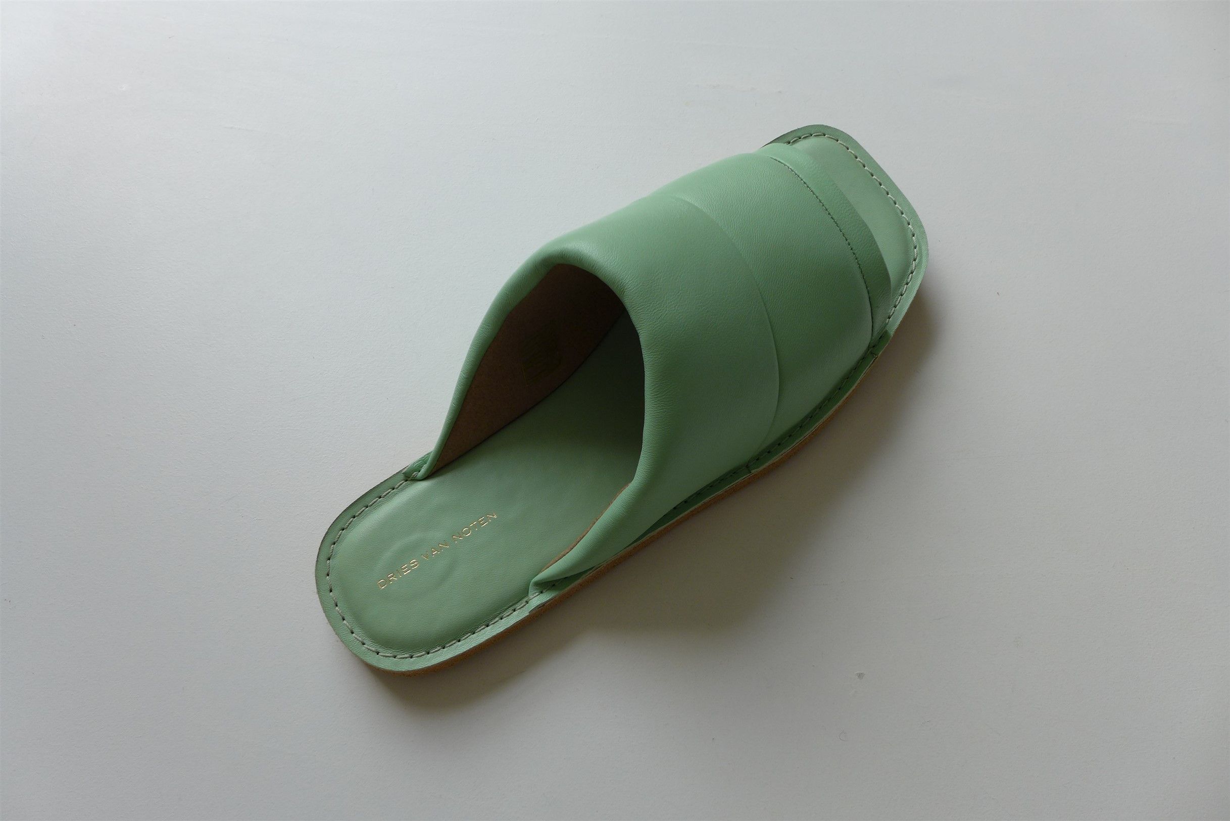 Dries Van Noten Dries Van Noten Slides - Mint Green Leather Size US 10 / EU 43 - 11 Thumbnail